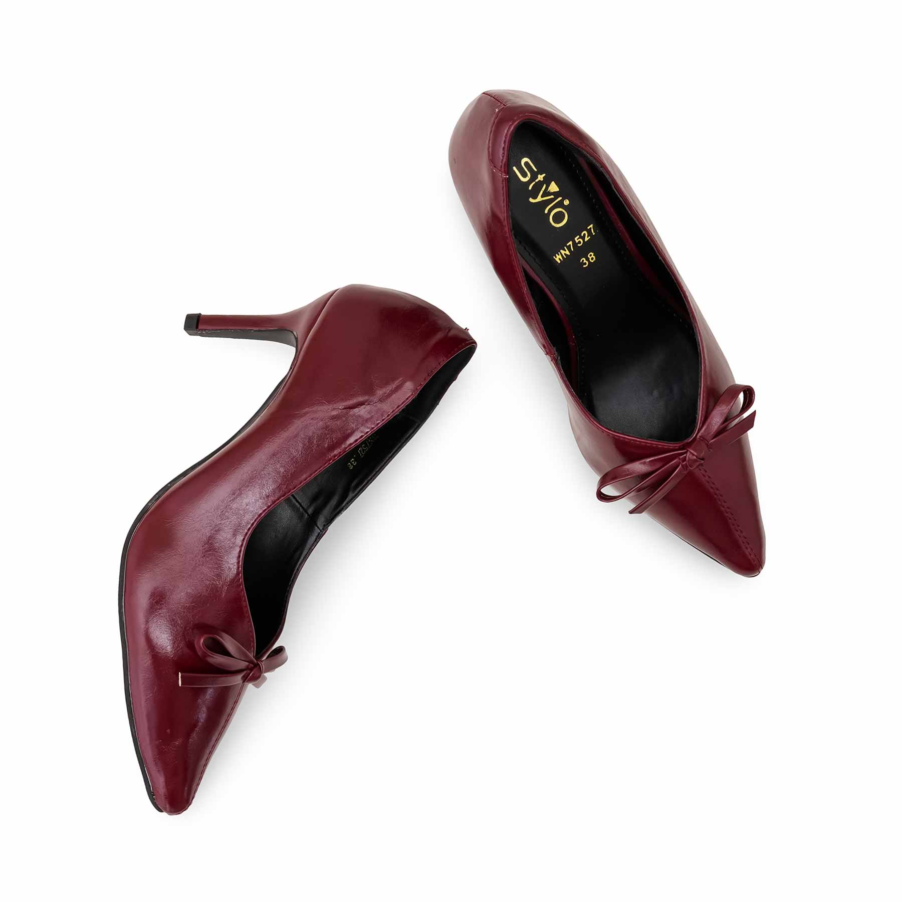 Maroon Court Shoes For Ladies WN7527 - Image 5