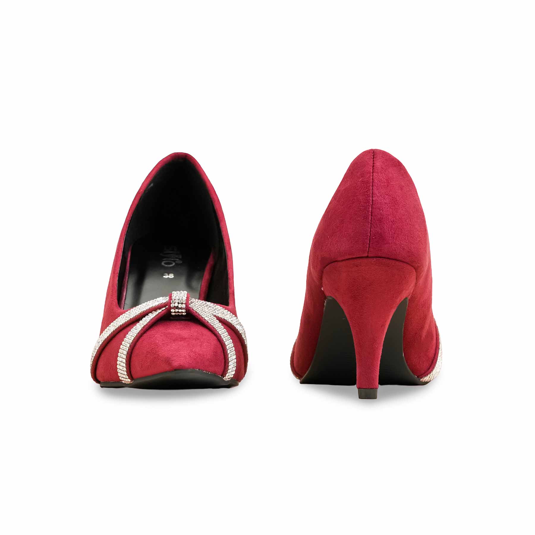 Maroon Court Shoes For Women WN7497 - Image 4