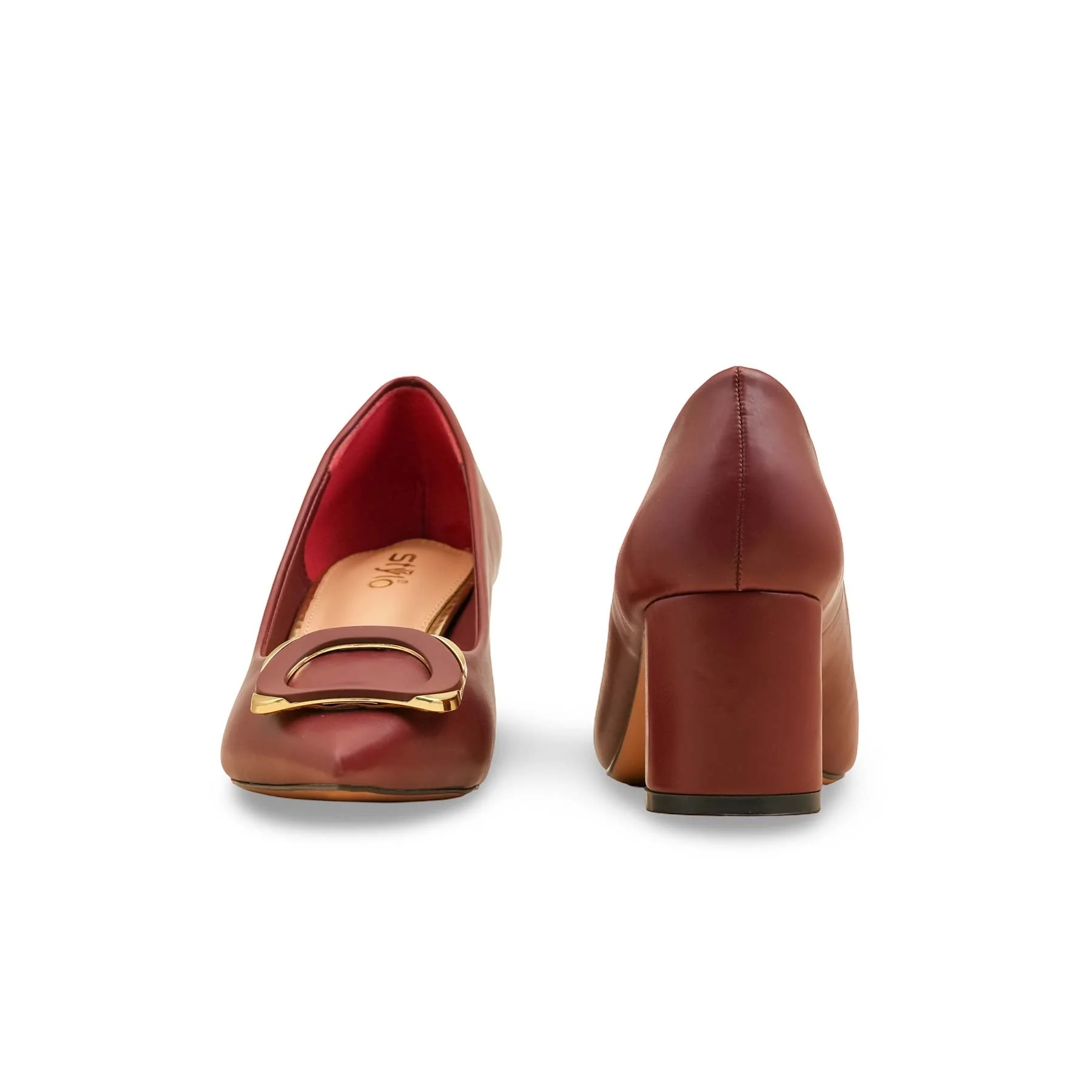 Maroon Court Shoes For Women WN7535 - Image 4
