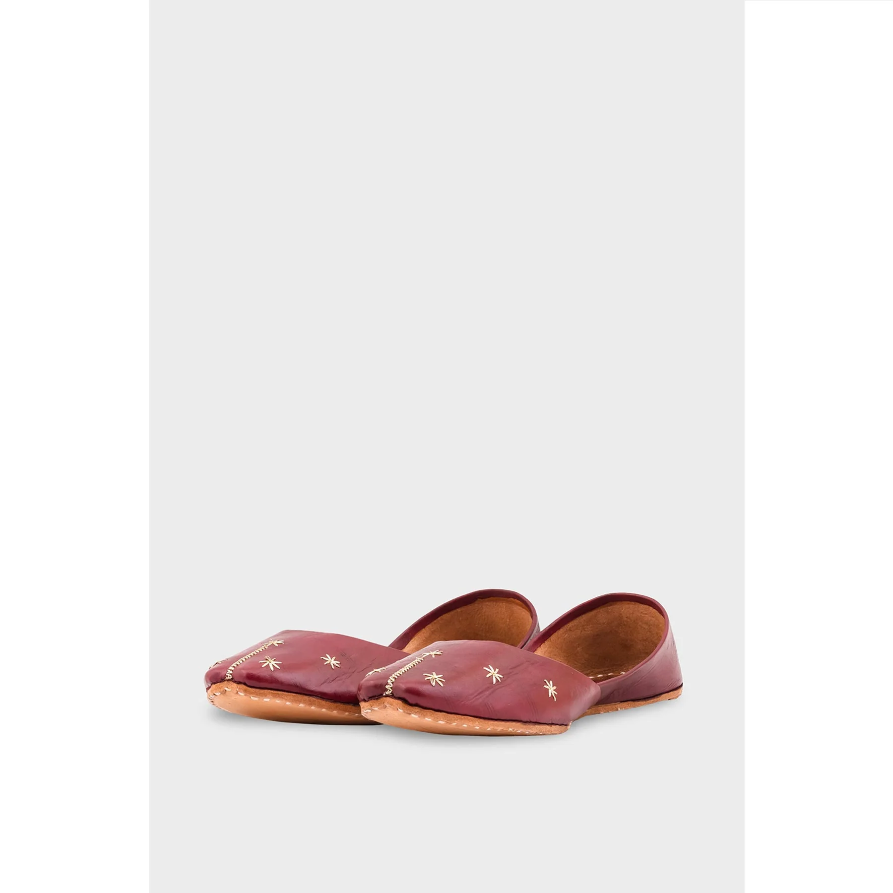 Maroon Leather Khussa EC8642 - Image 3