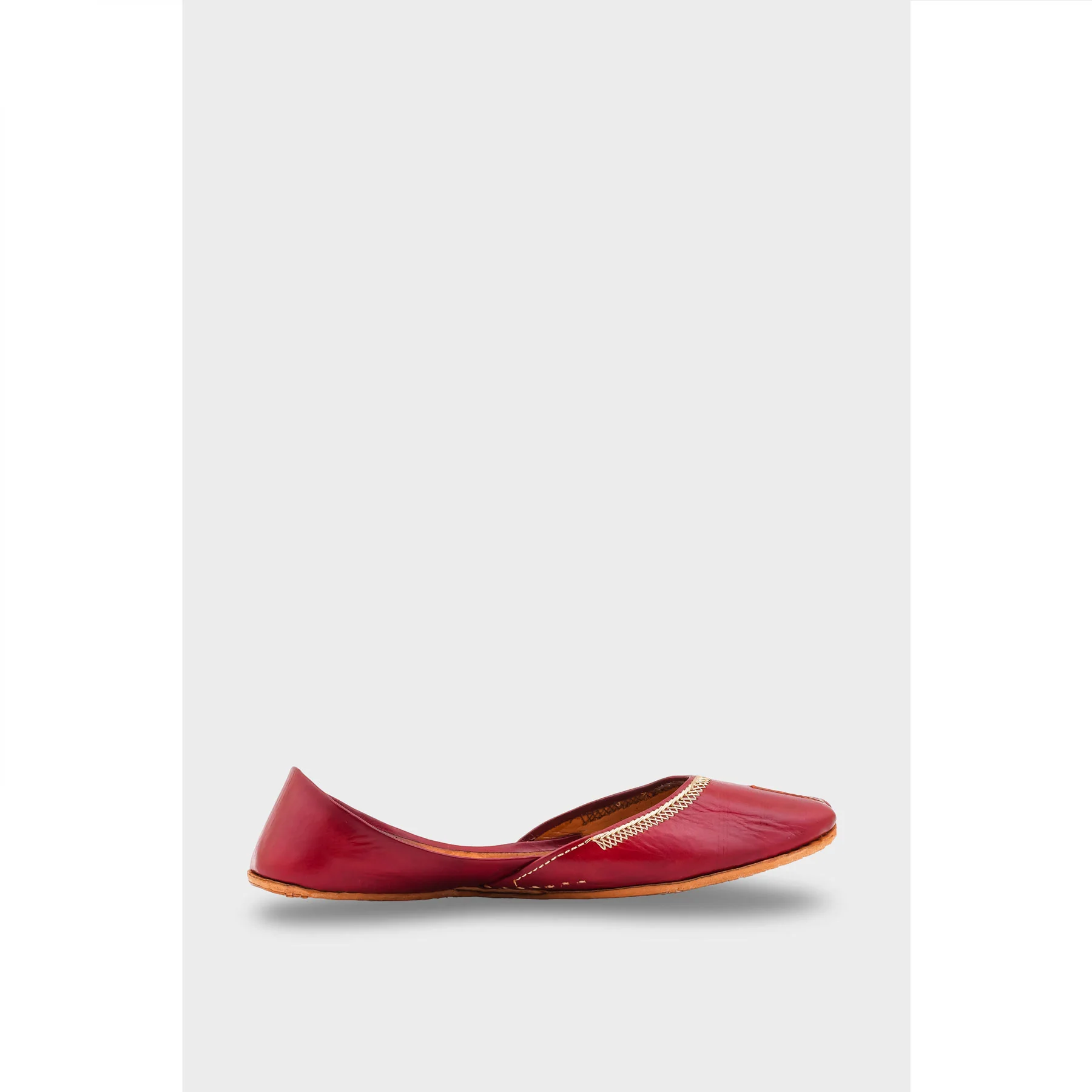 Maroon Leather Khussa EC8657 - Image 2