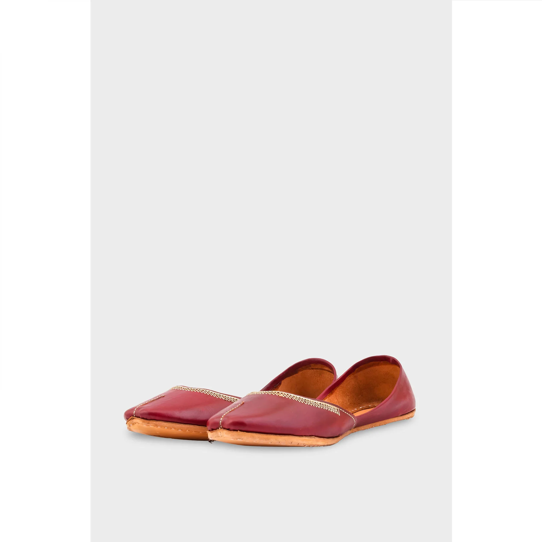 Maroon Leather Khussa EC8657 - Image 3