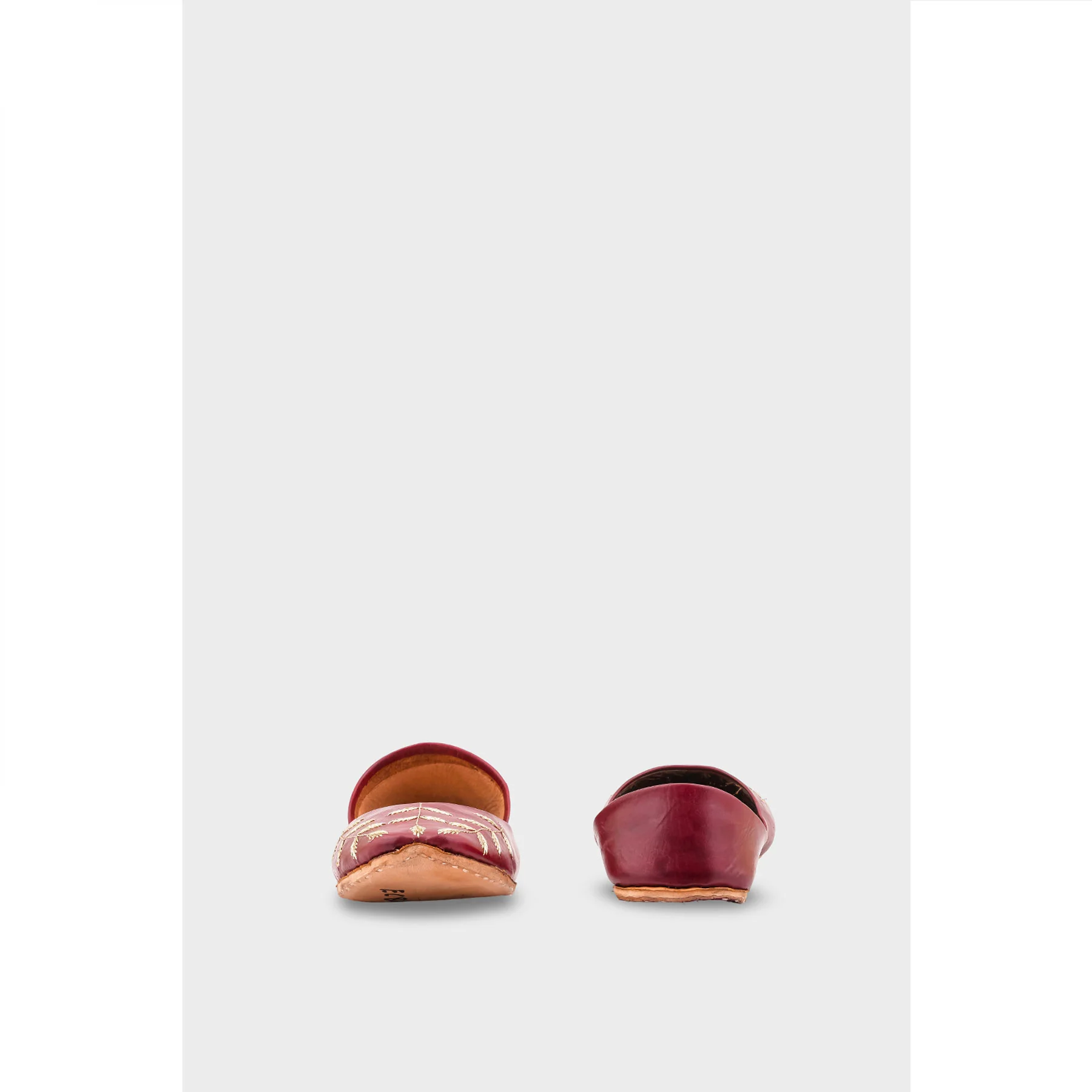 Maroon Leather Khussa EC8659 - Image 4
