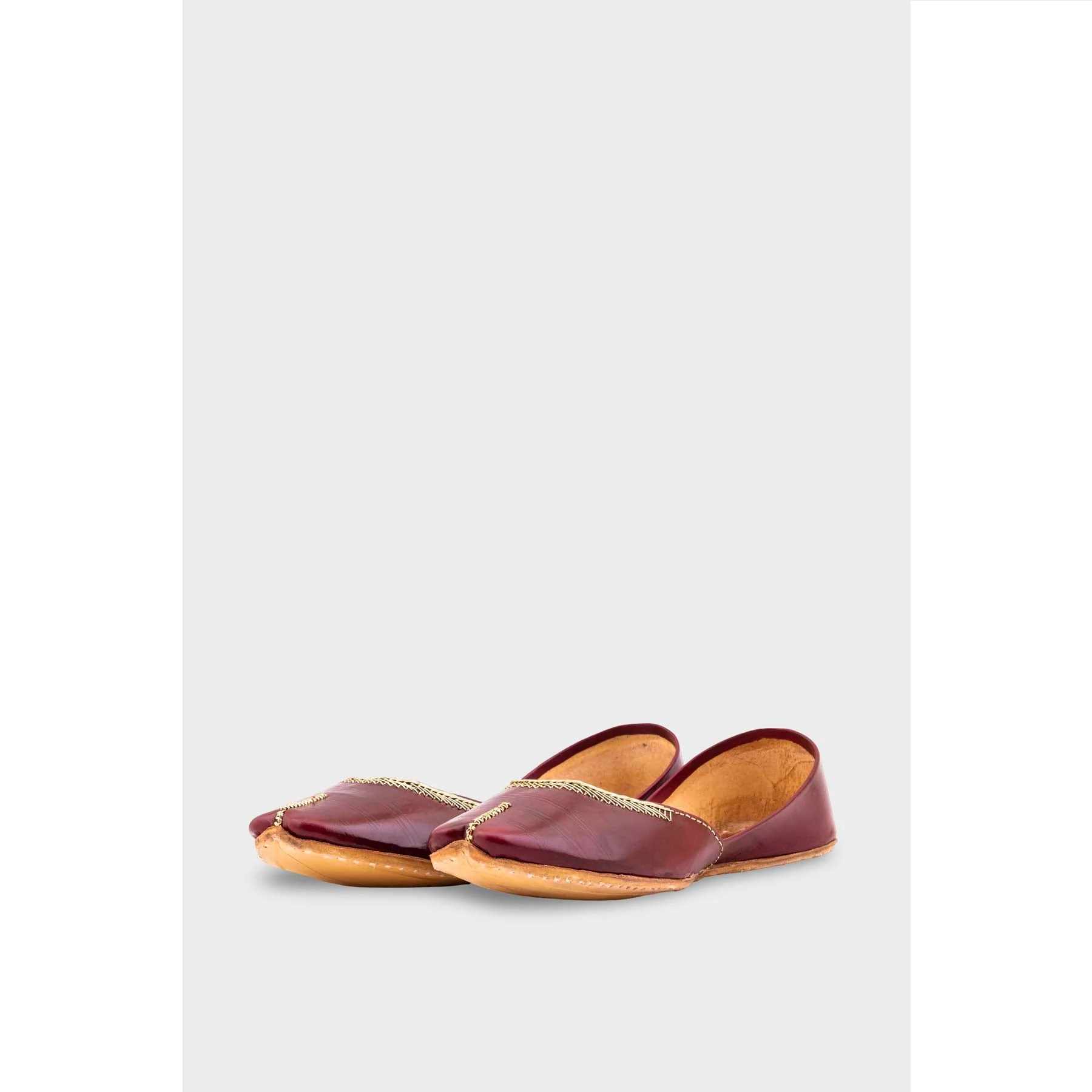 Maroon Leather Khussa EC8667 - Image 3