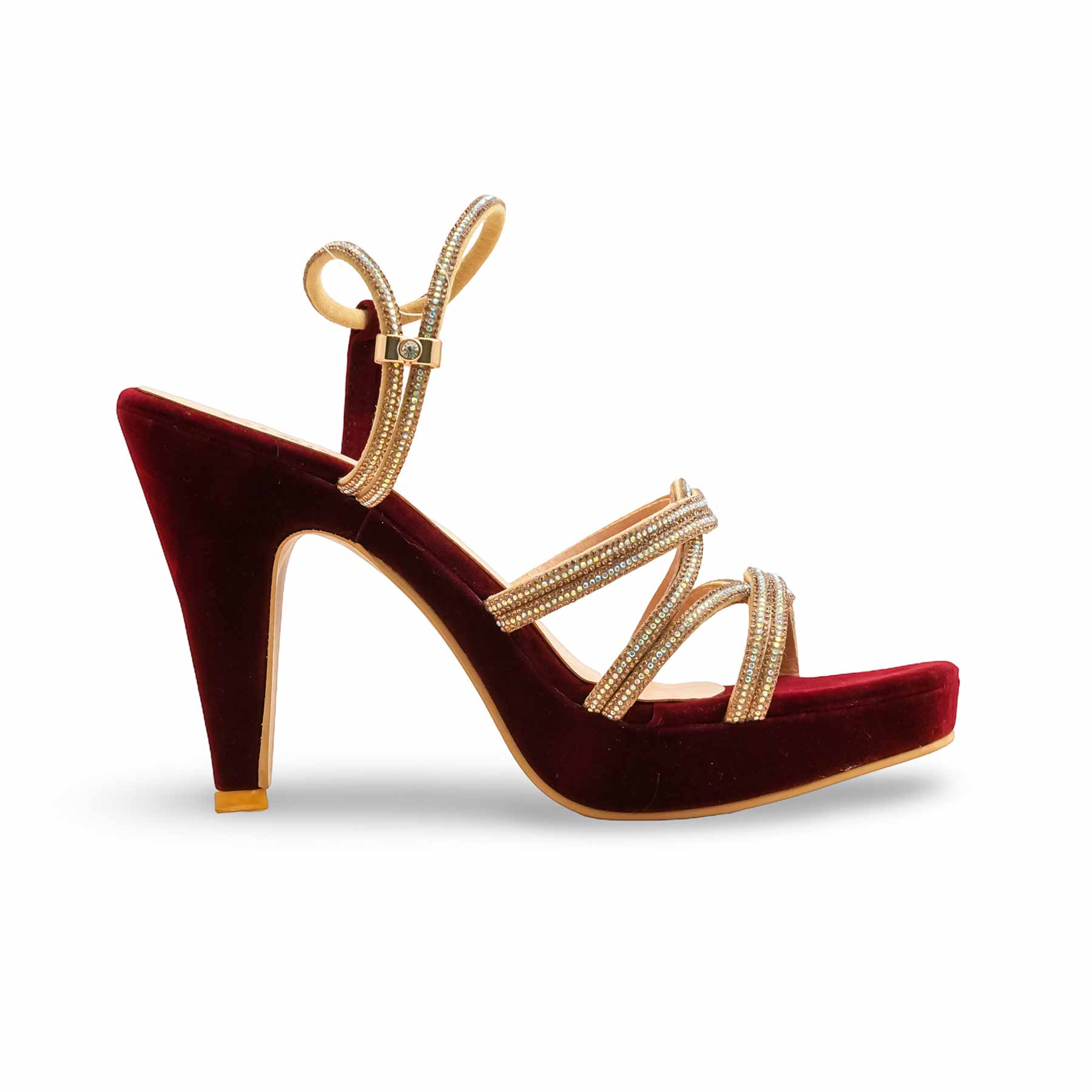 Maroon Fancy Bridal Sandal FN6195 - Image 2