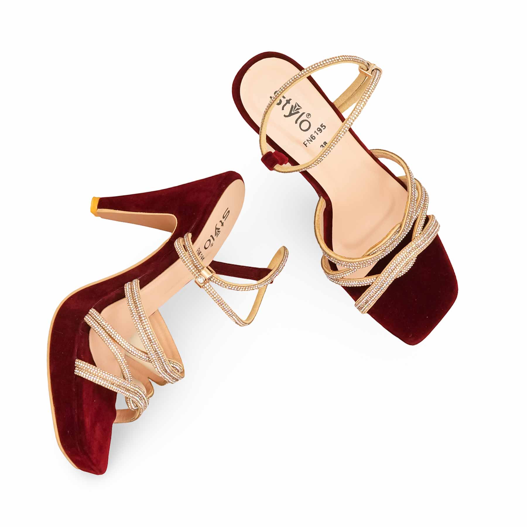 Maroon Fancy Bridal Sandal FN6195 - Image 5