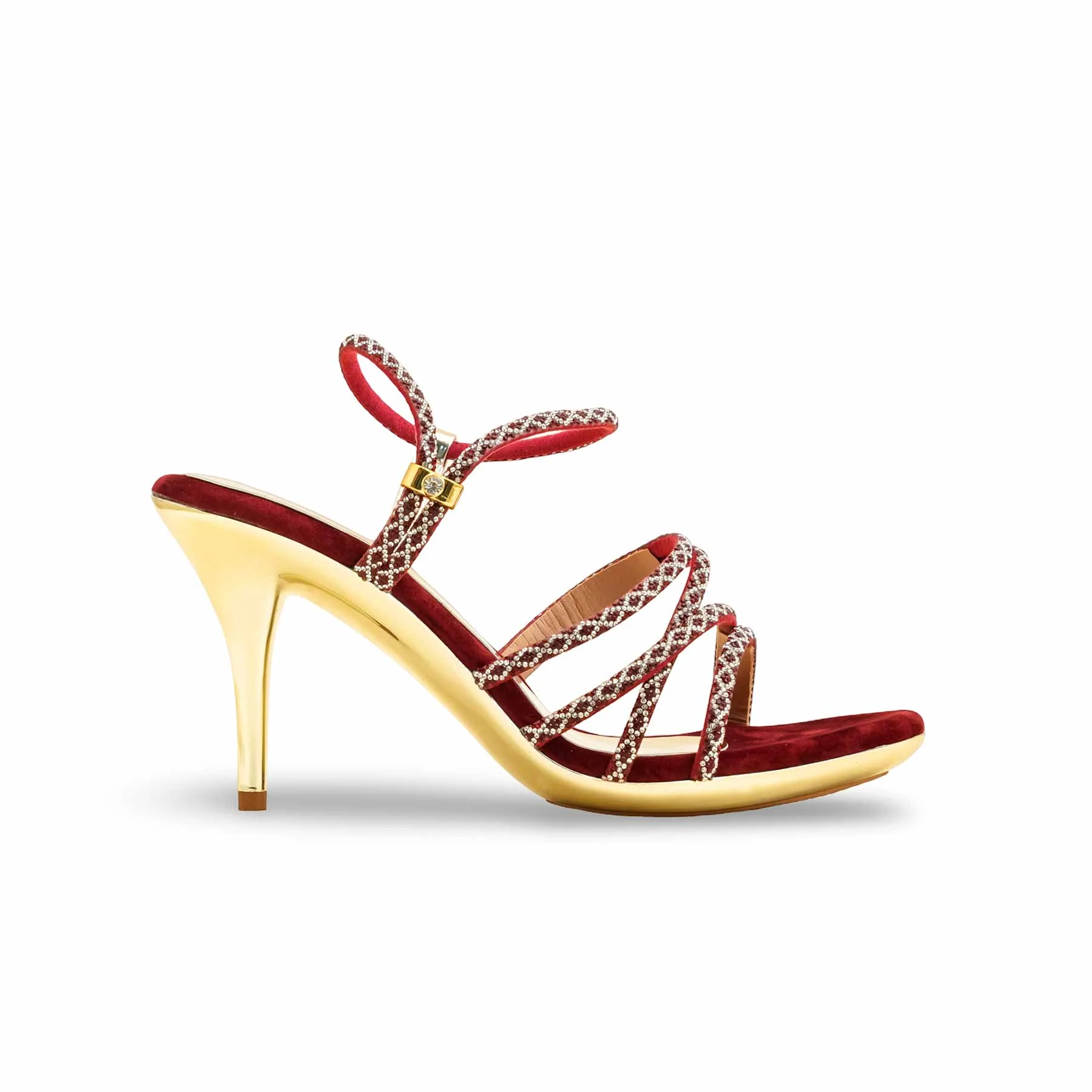 Maroon Fancy Bridal Sandal FN6224 - Image 3