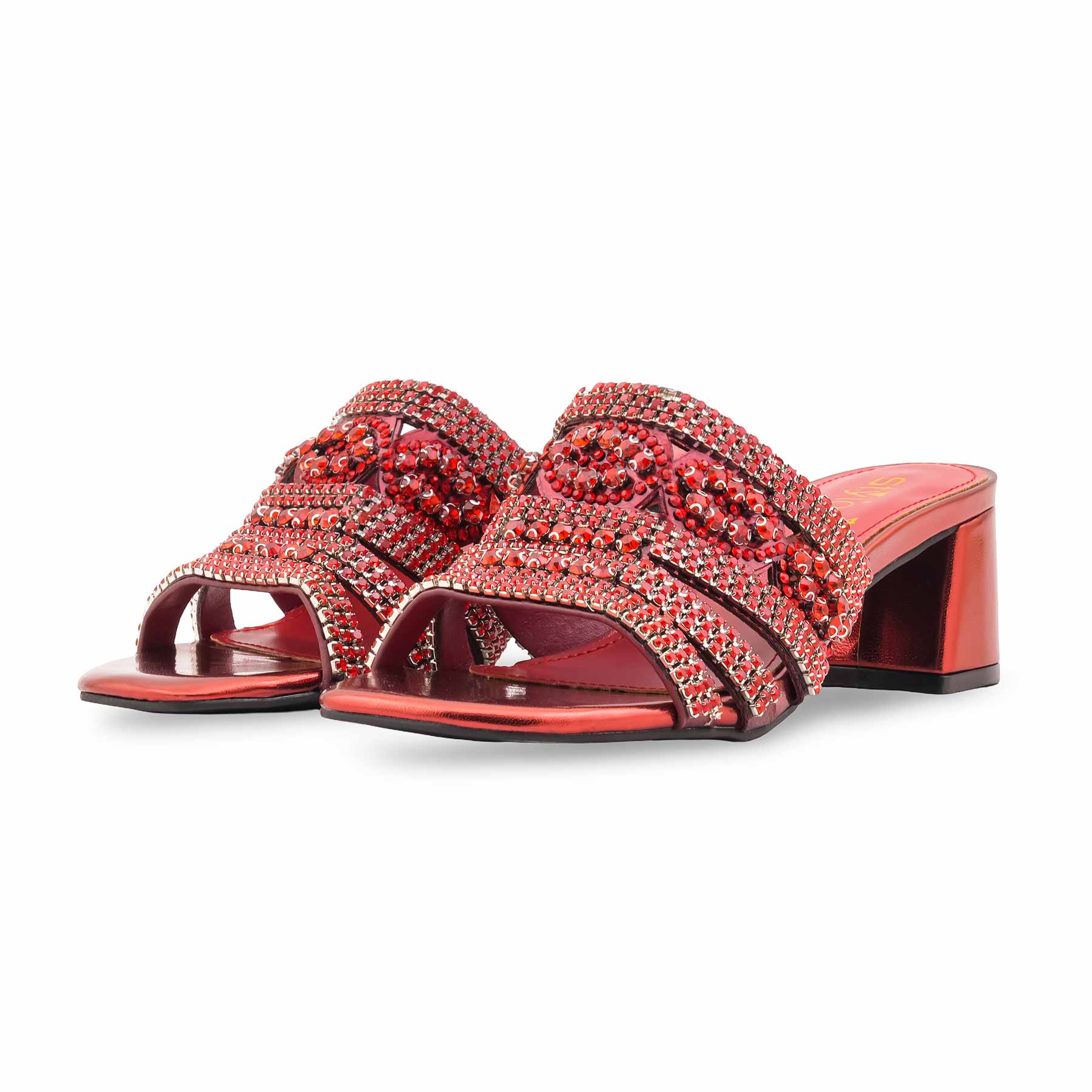 Maroon Fancy Bridal Sandal FN8034 - Image 3