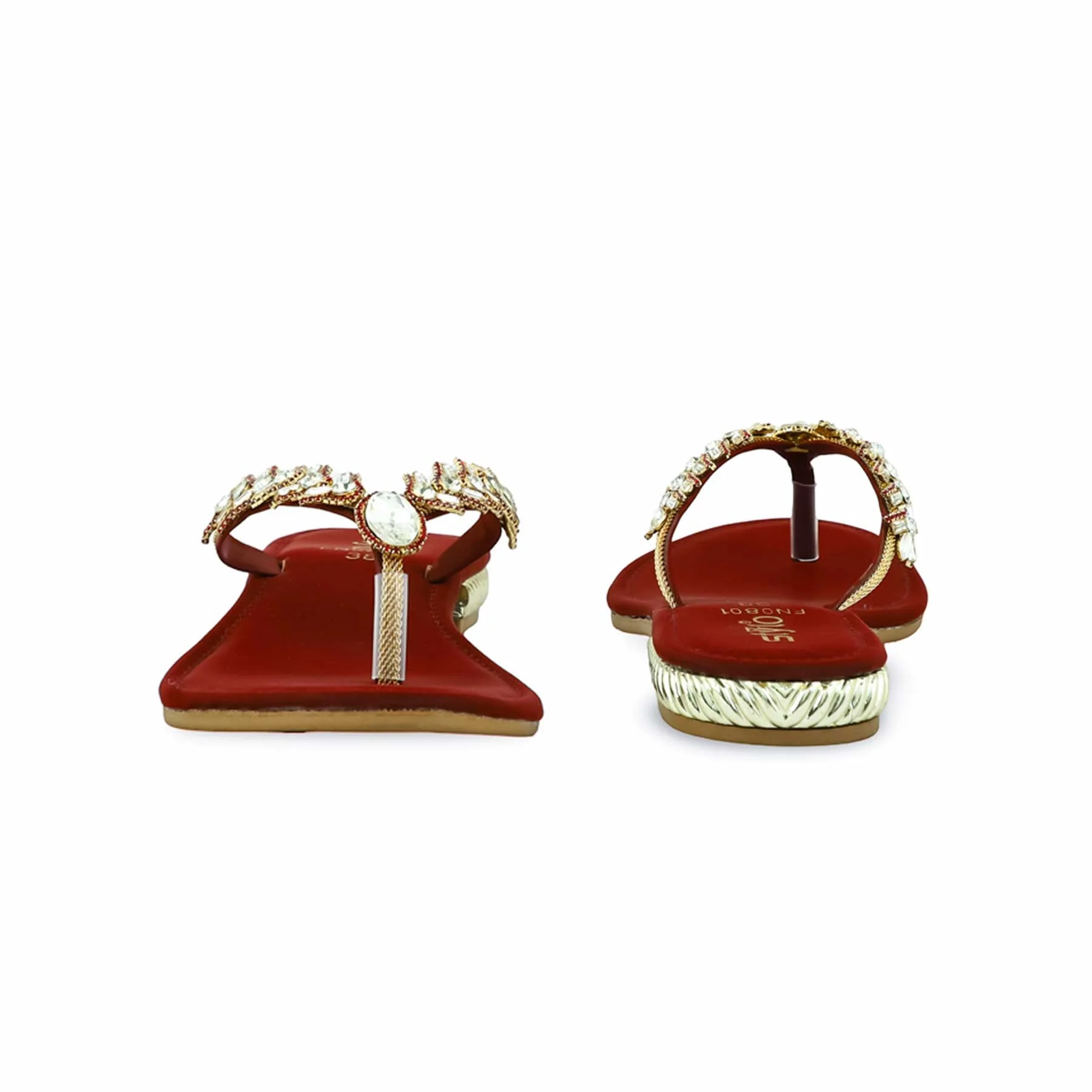 Maroon Fancy Chappal FN0801 - Image 4