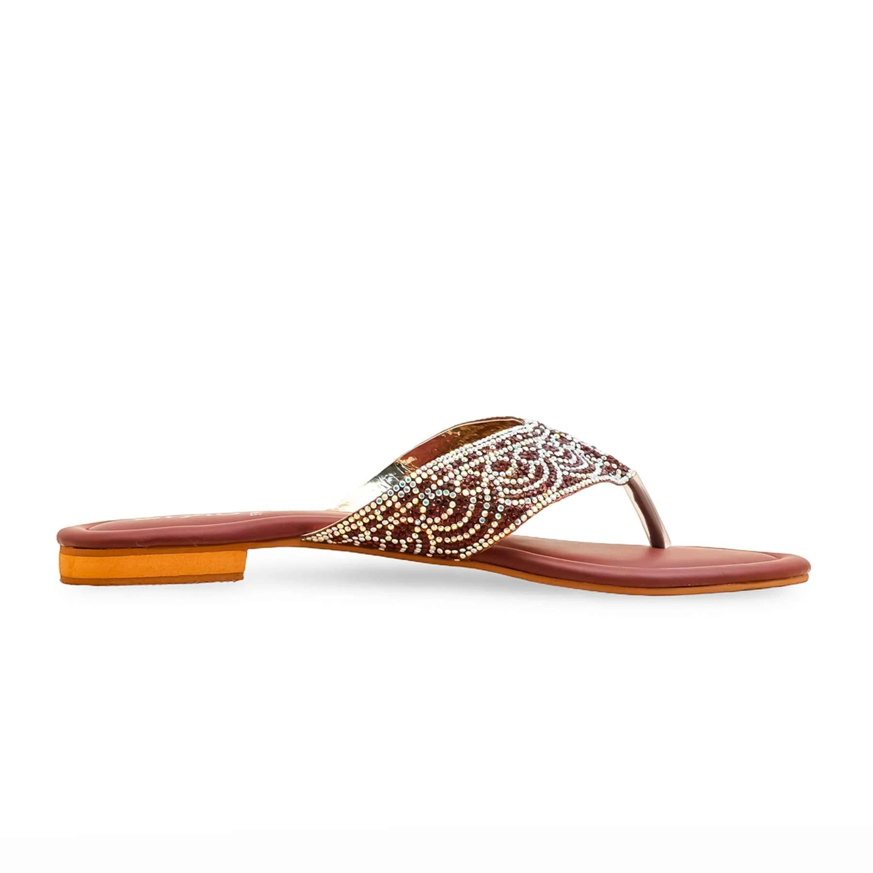Maroon Fancy Chappal FN0820 - Image 2