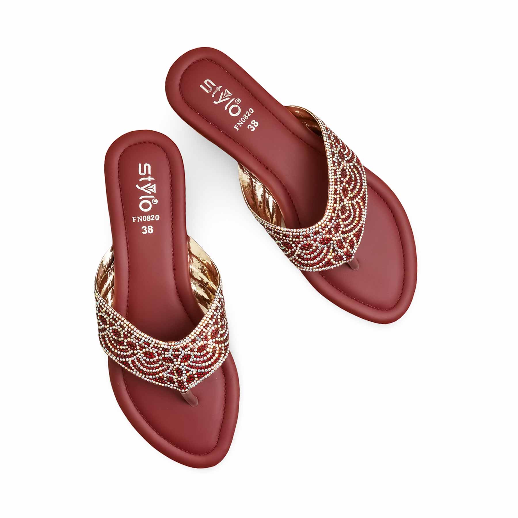 Maroon Fancy Chappal FN0820 - Image 5