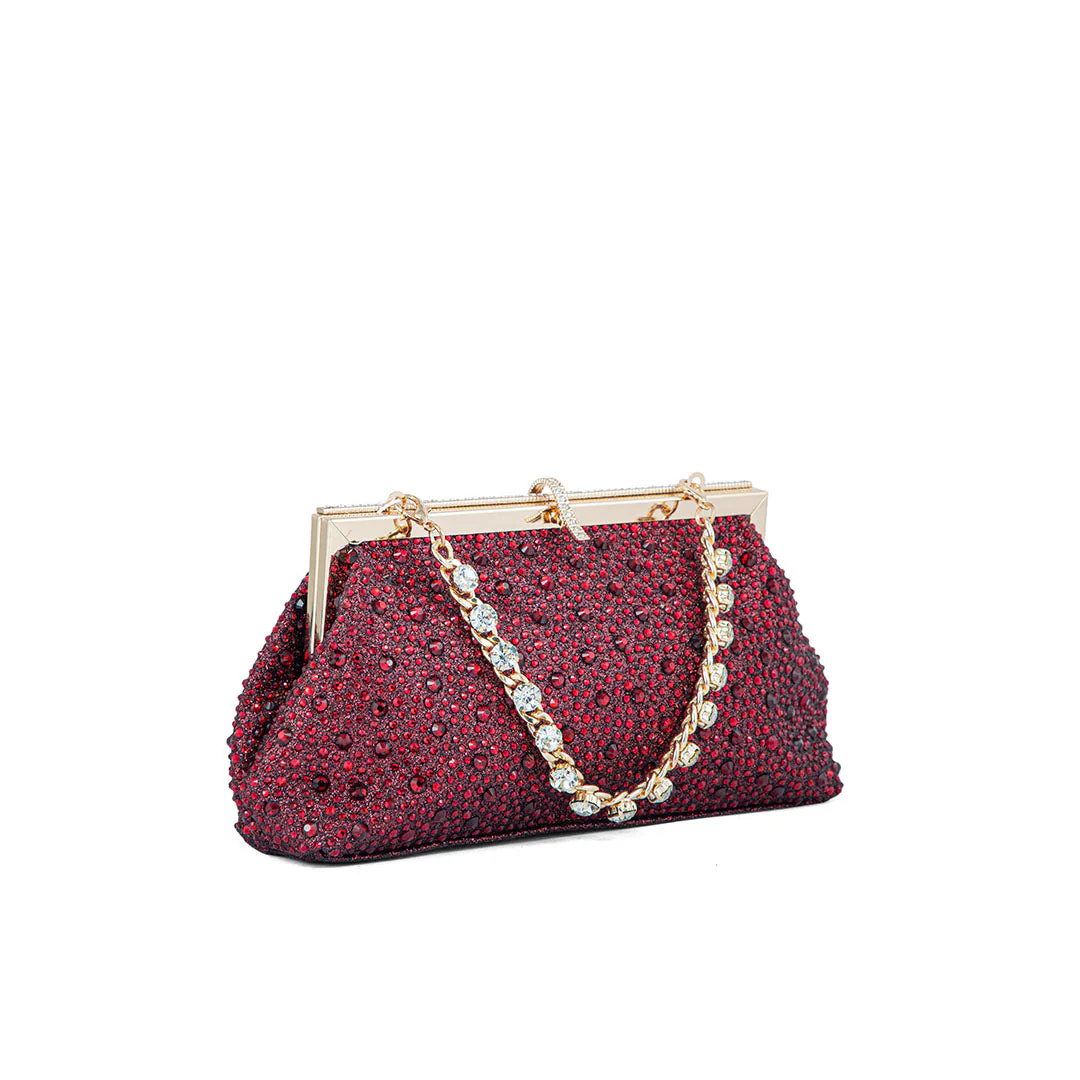 Maroon Fancy Clutch P24195 - Image 3