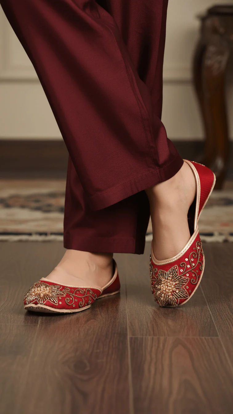 Maroon Fancy Khussa EC8409