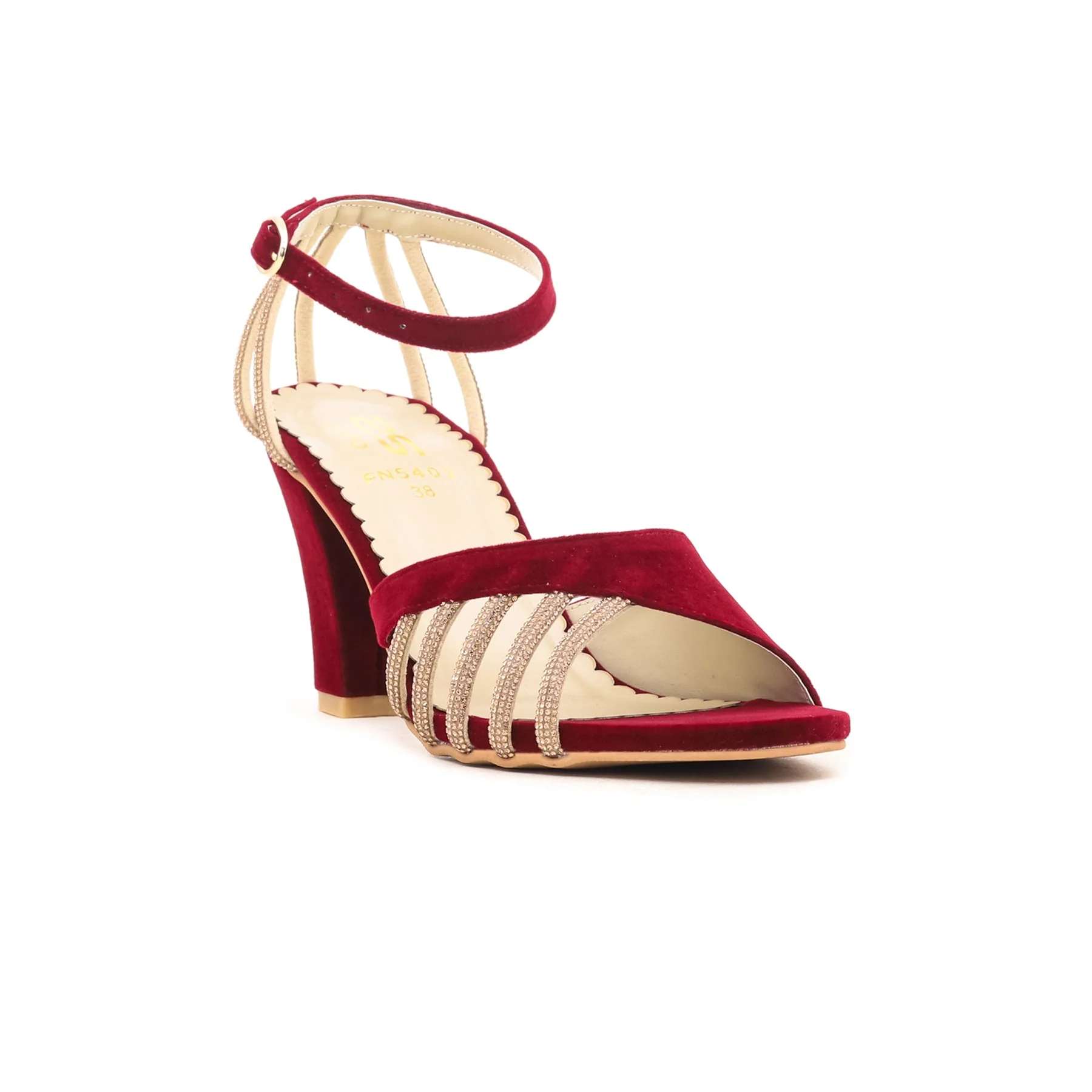 Maroon Fancy Sandal FN5402 - Image 2