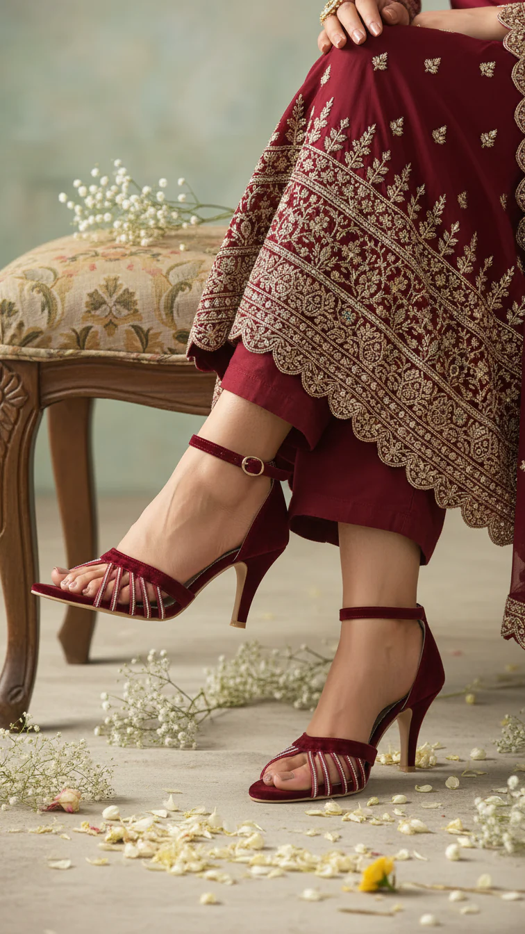 Maroon Fancy Sandal FN5817