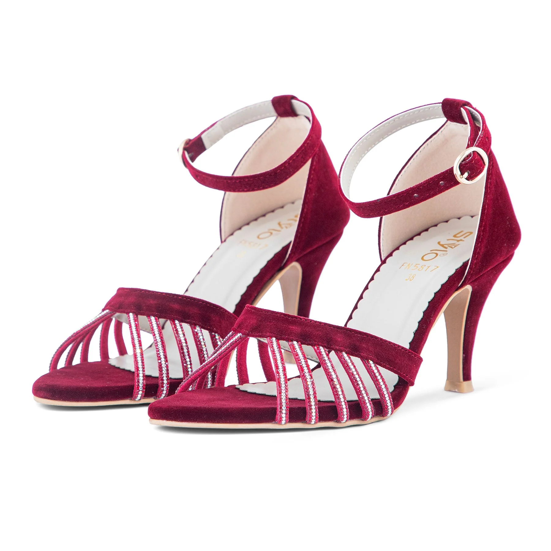 Maroon Fancy Sandal FN5817 - Image 3