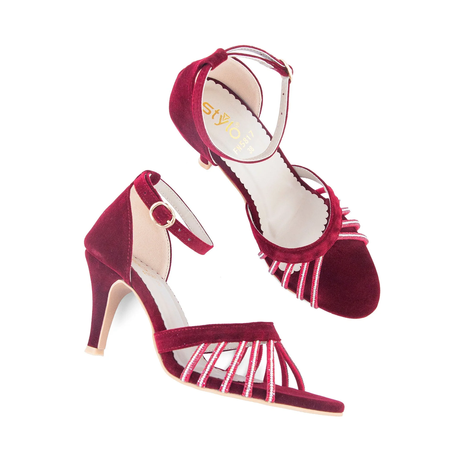 Maroon Fancy Sandal FN5817 - Image 5