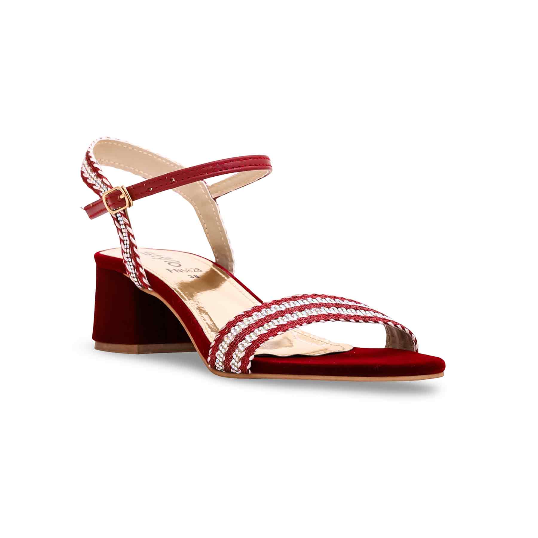 Maroon Fancy Sandal FN5828 - Image 2
