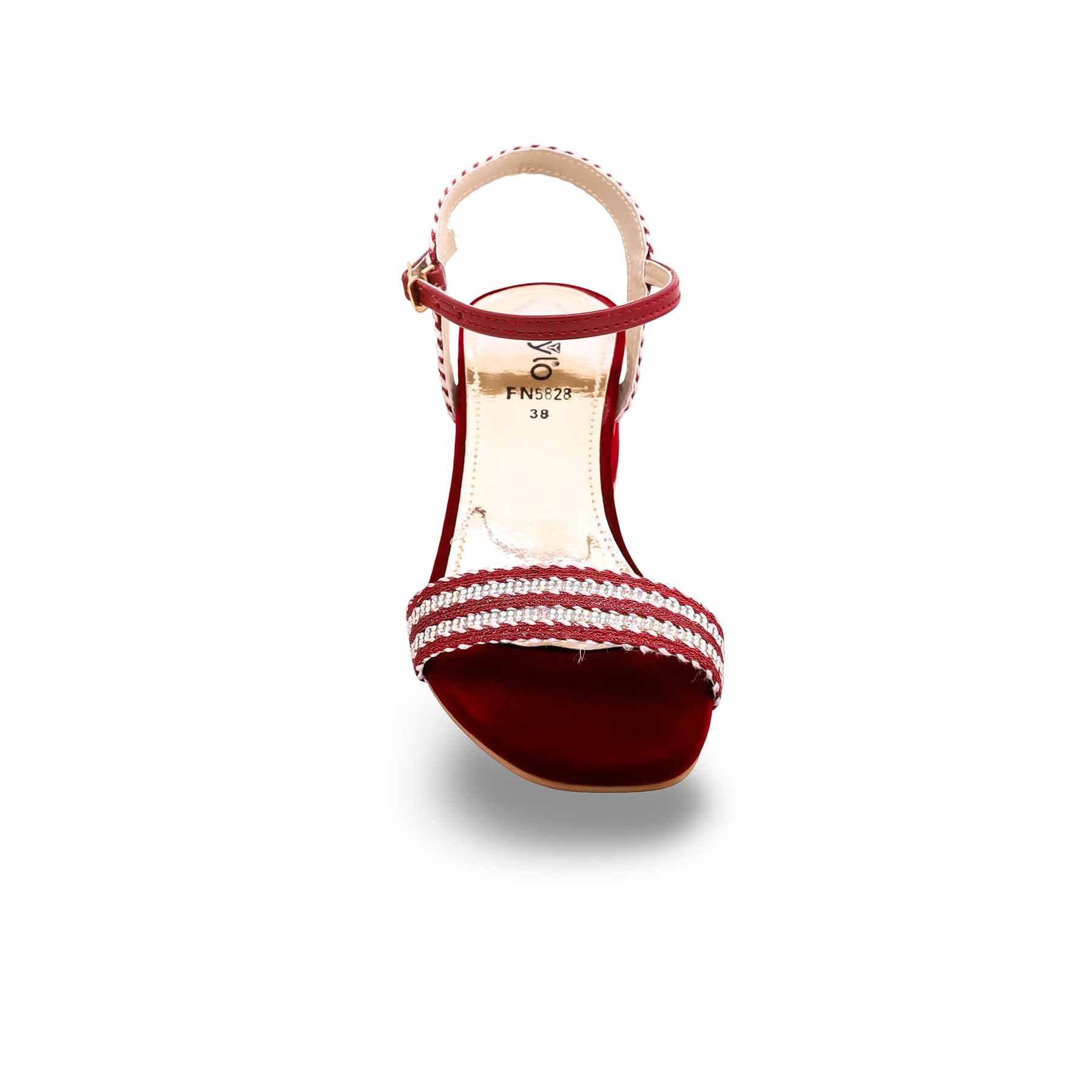 Maroon Fancy Sandal FN5828 - Image 3