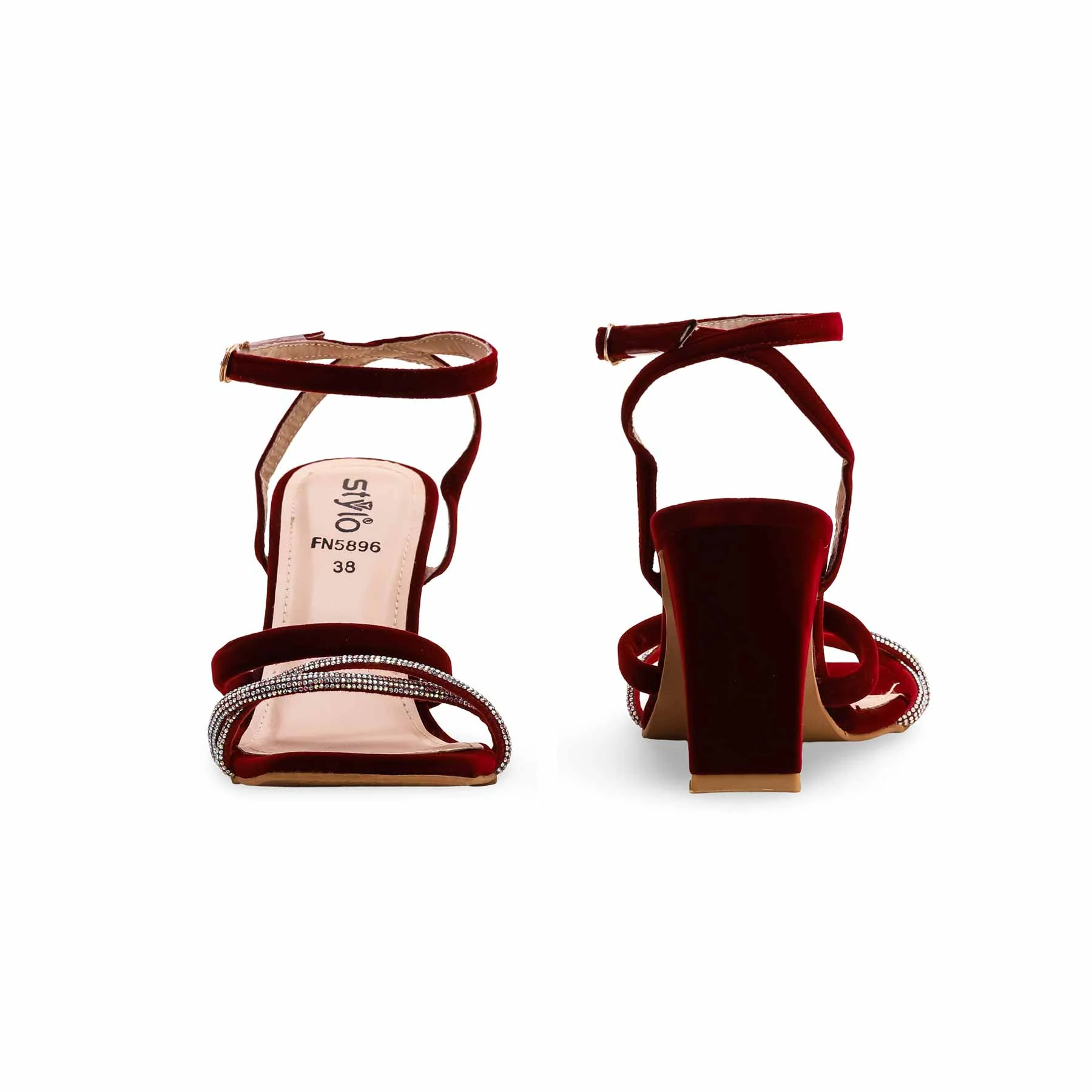 Maroon Fancy Sandal FN5896 - Image 3