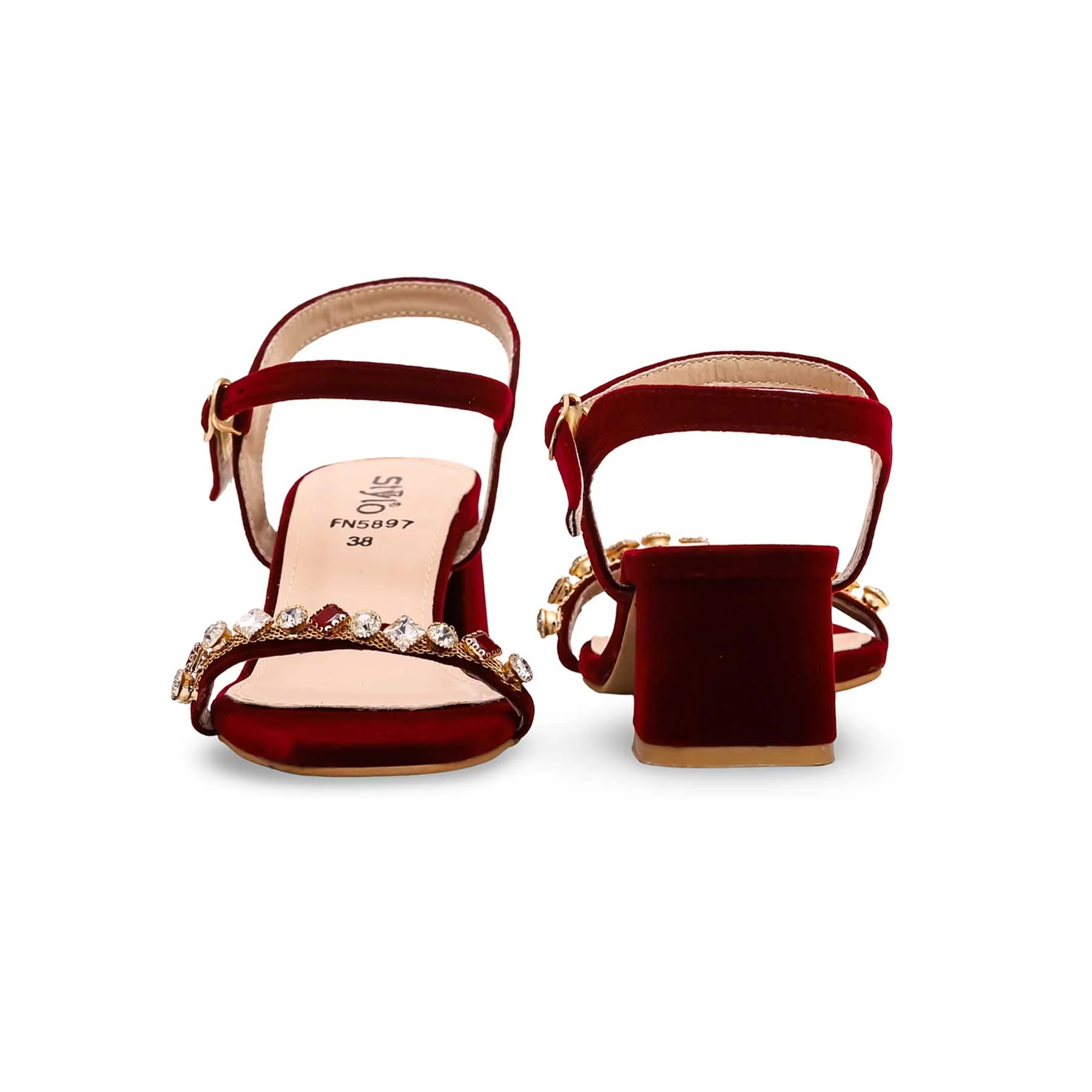 Maroon Fancy Sandal FN5897 - Image 3