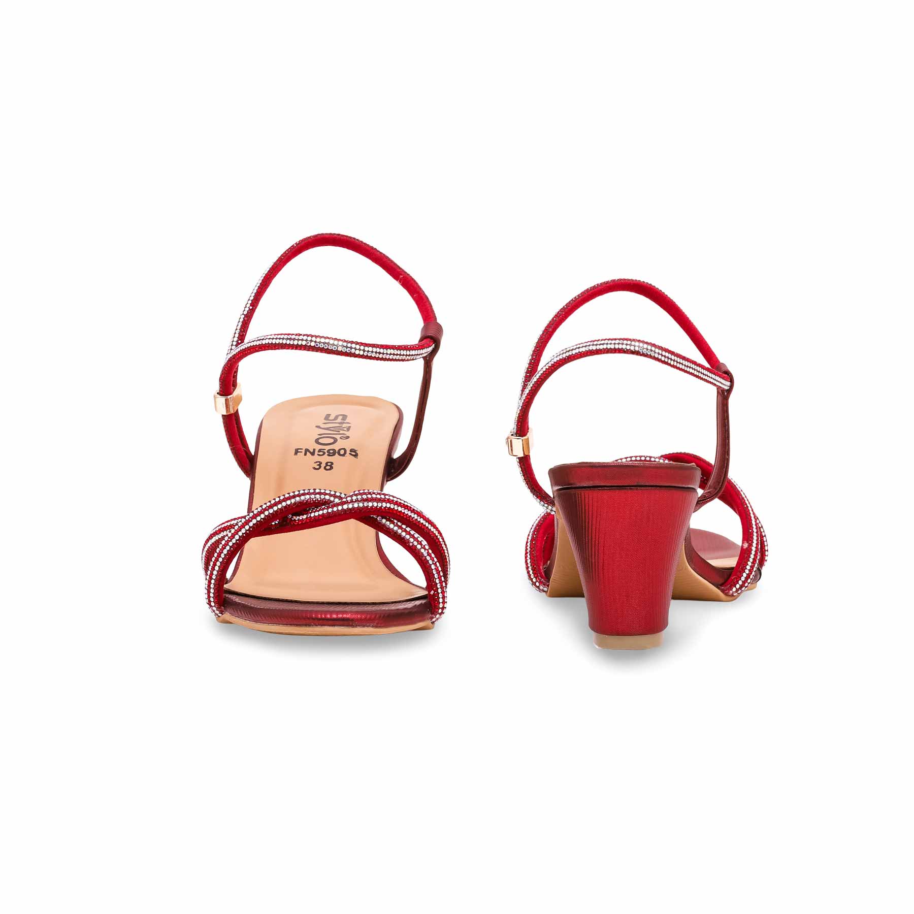 Maroon Fancy Sandal FN5905 - Image 4