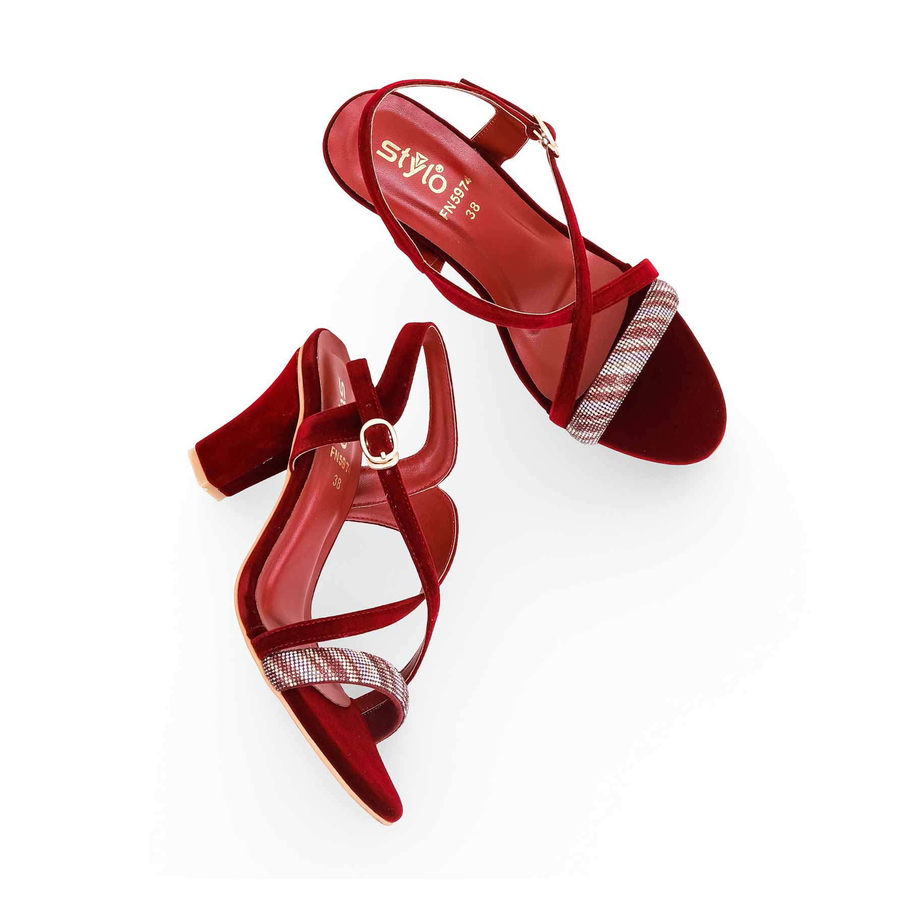 Maroon Fancy Sandal FN5974 - Image 5