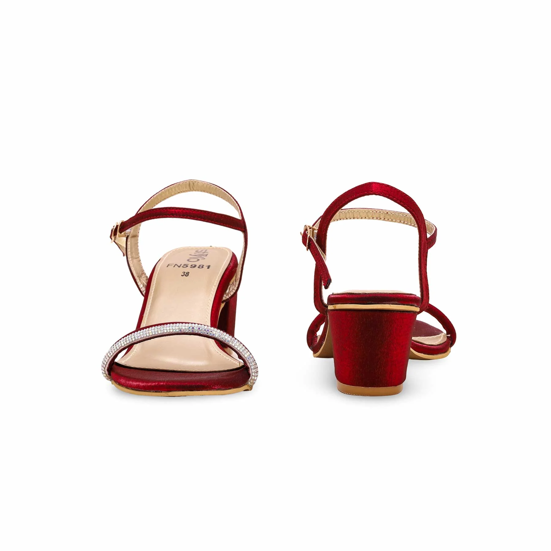 Maroon Fancy Sandal FN5981 - Image 4