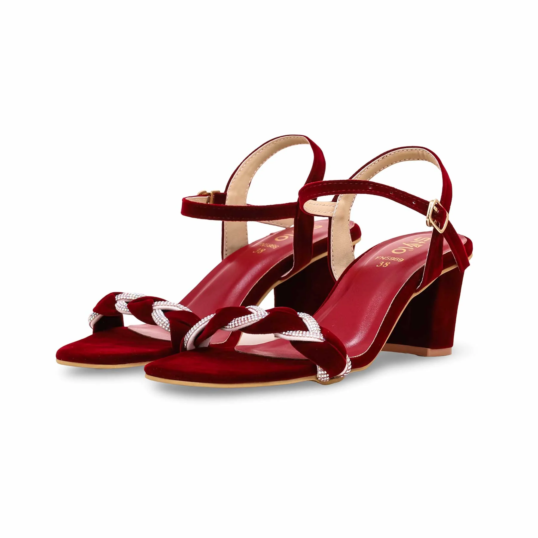 Maroon Fancy Sandal FN5989 - Image 3