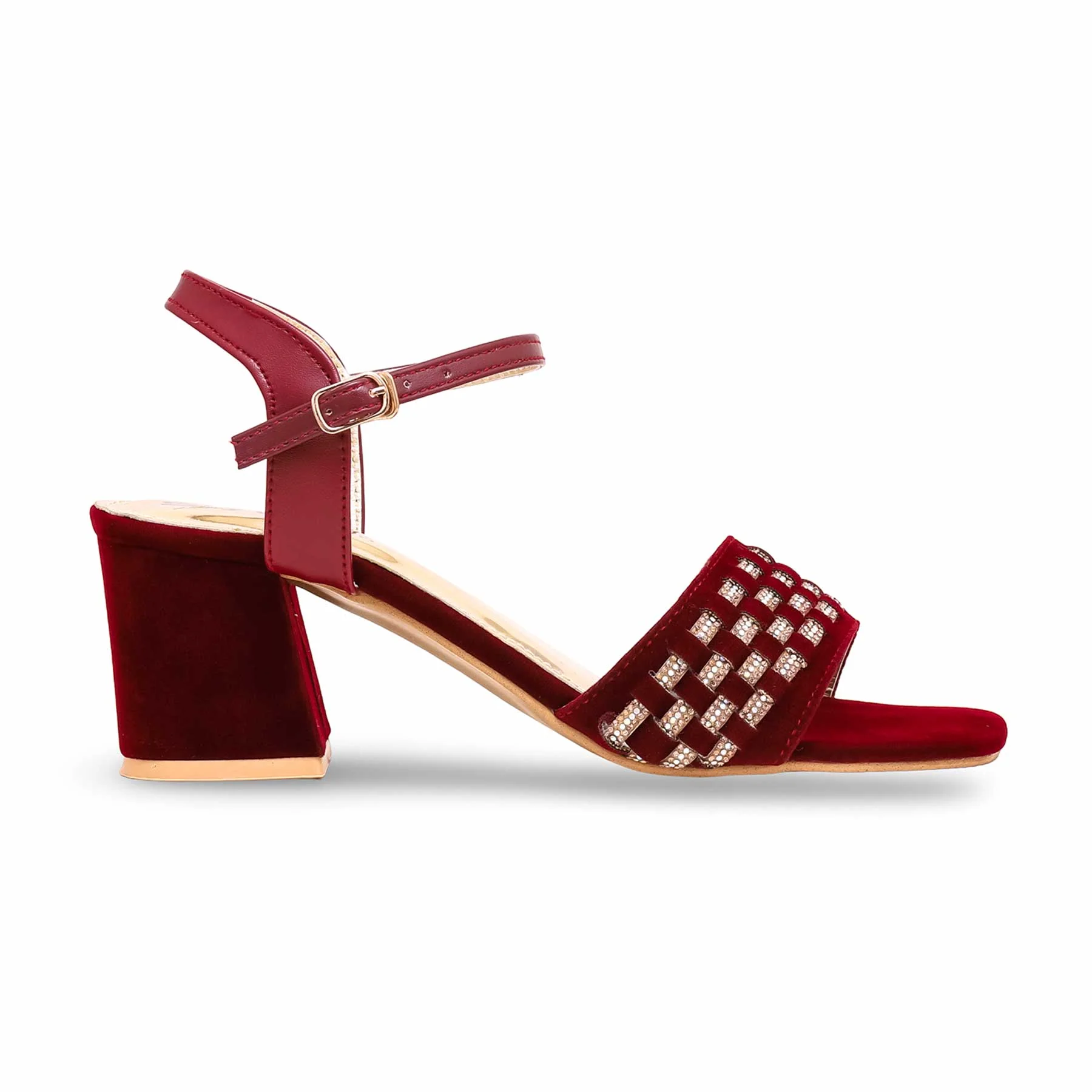 Maroon Fancy Sandal FN6029 - Image 2