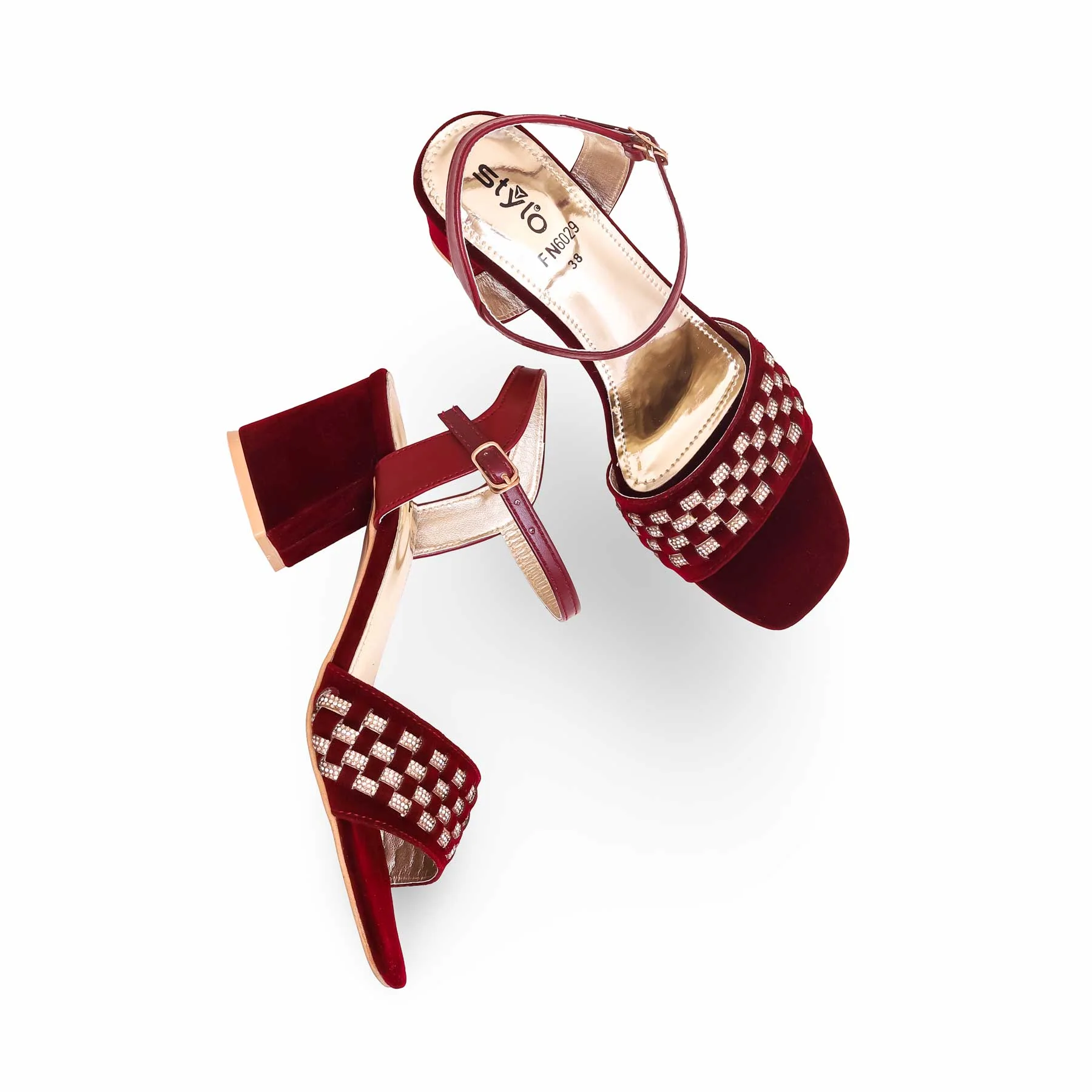 Maroon Fancy Sandal FN6029 - Image 5
