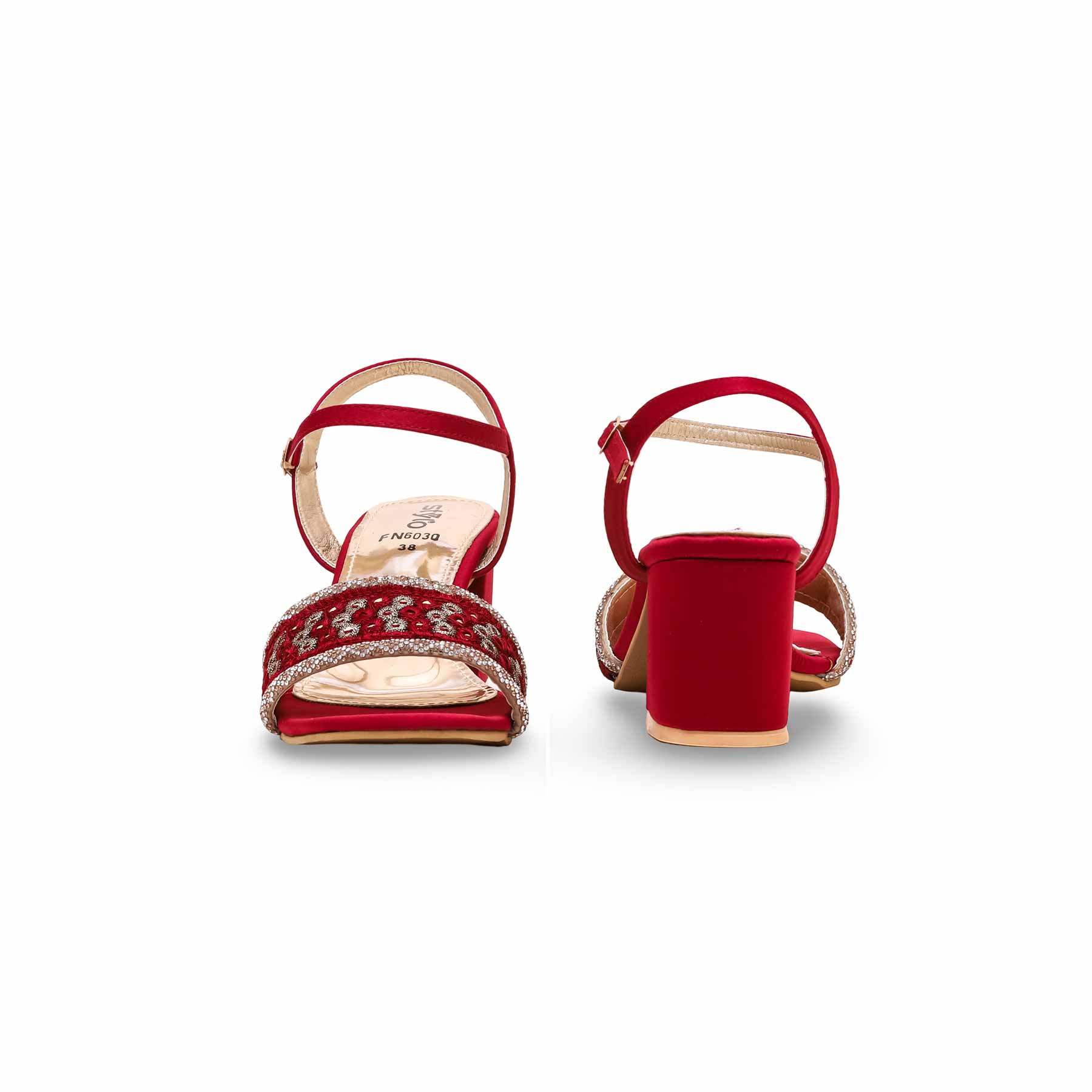 Maroon Fancy Sandal FN6030 - Image 4