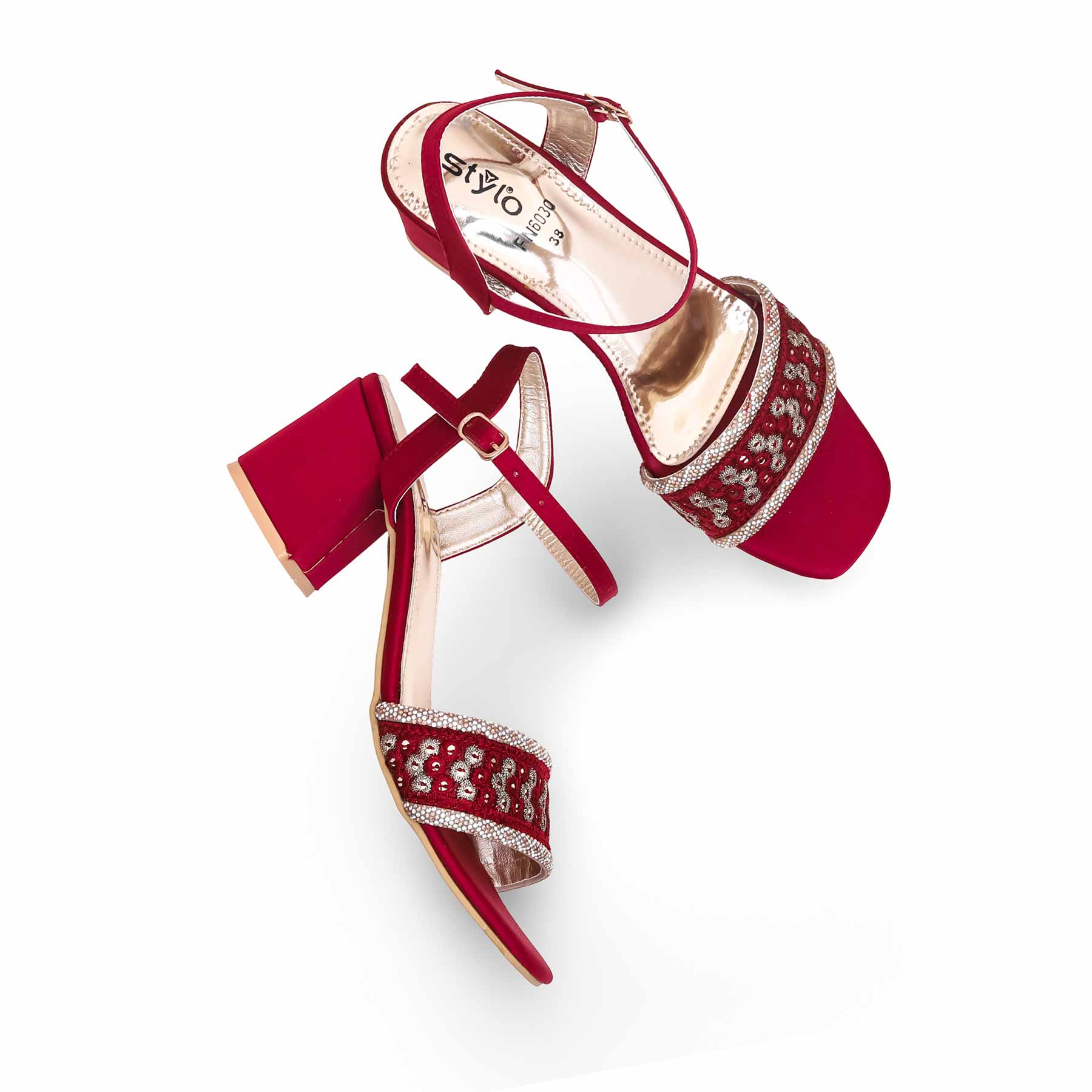 Maroon Fancy Sandal FN6030 - Image 5