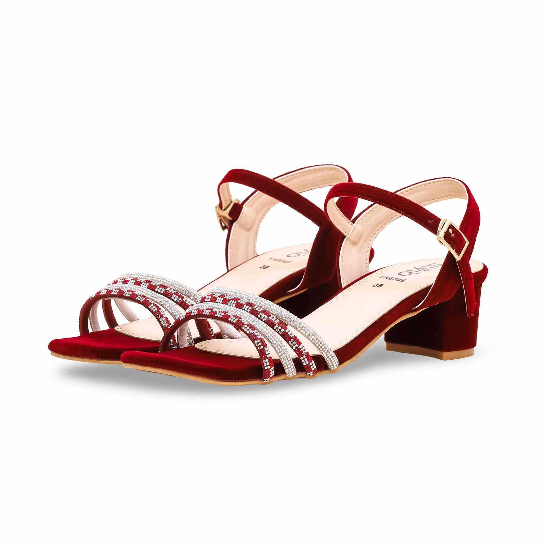 Maroon Fancy Sandal FN6046 - Image 3