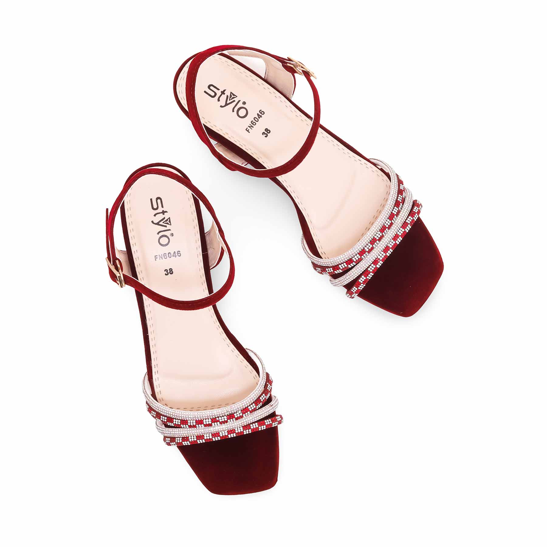 Maroon Fancy Sandal FN6046 - Image 5
