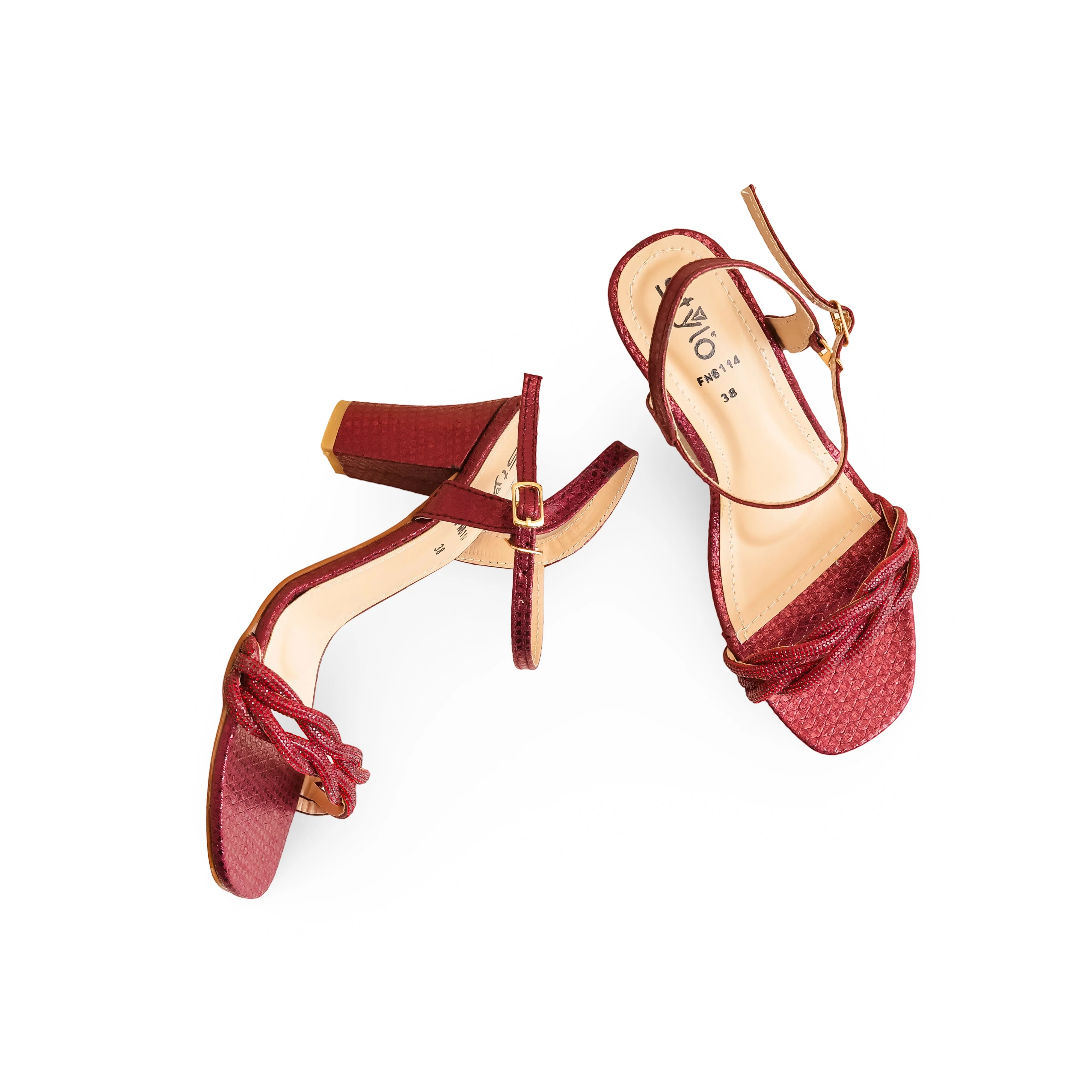 Maroon Fancy Sandal FN6114 - Image 5