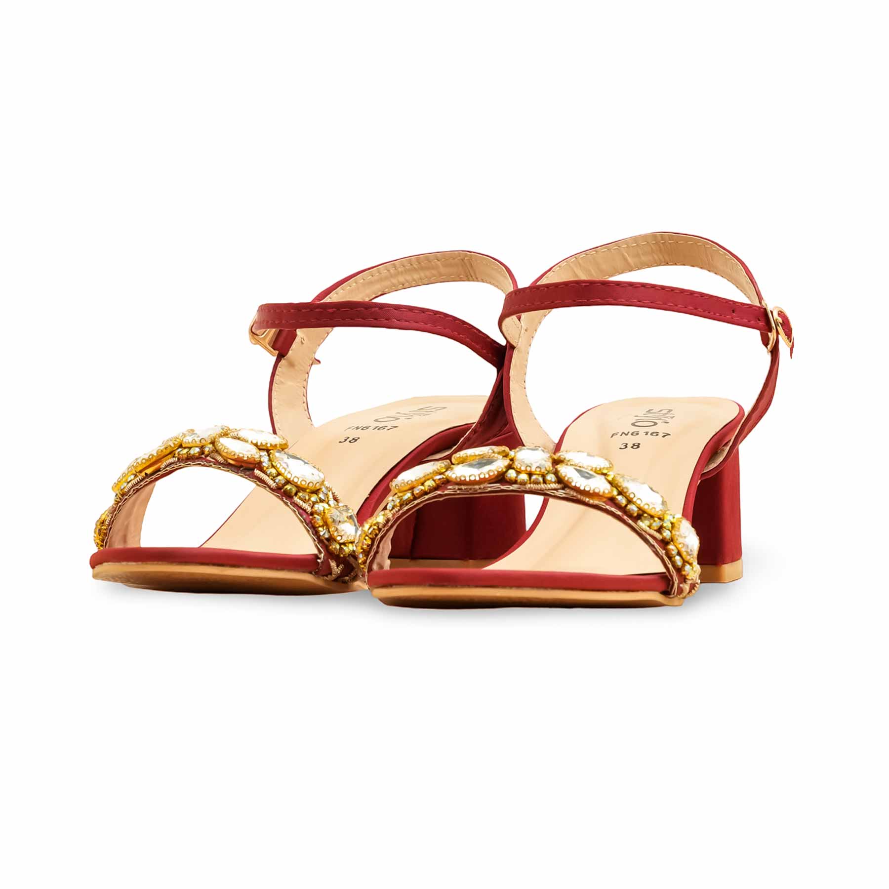 Maroon Fancy Sandal FN6167 - Image 3