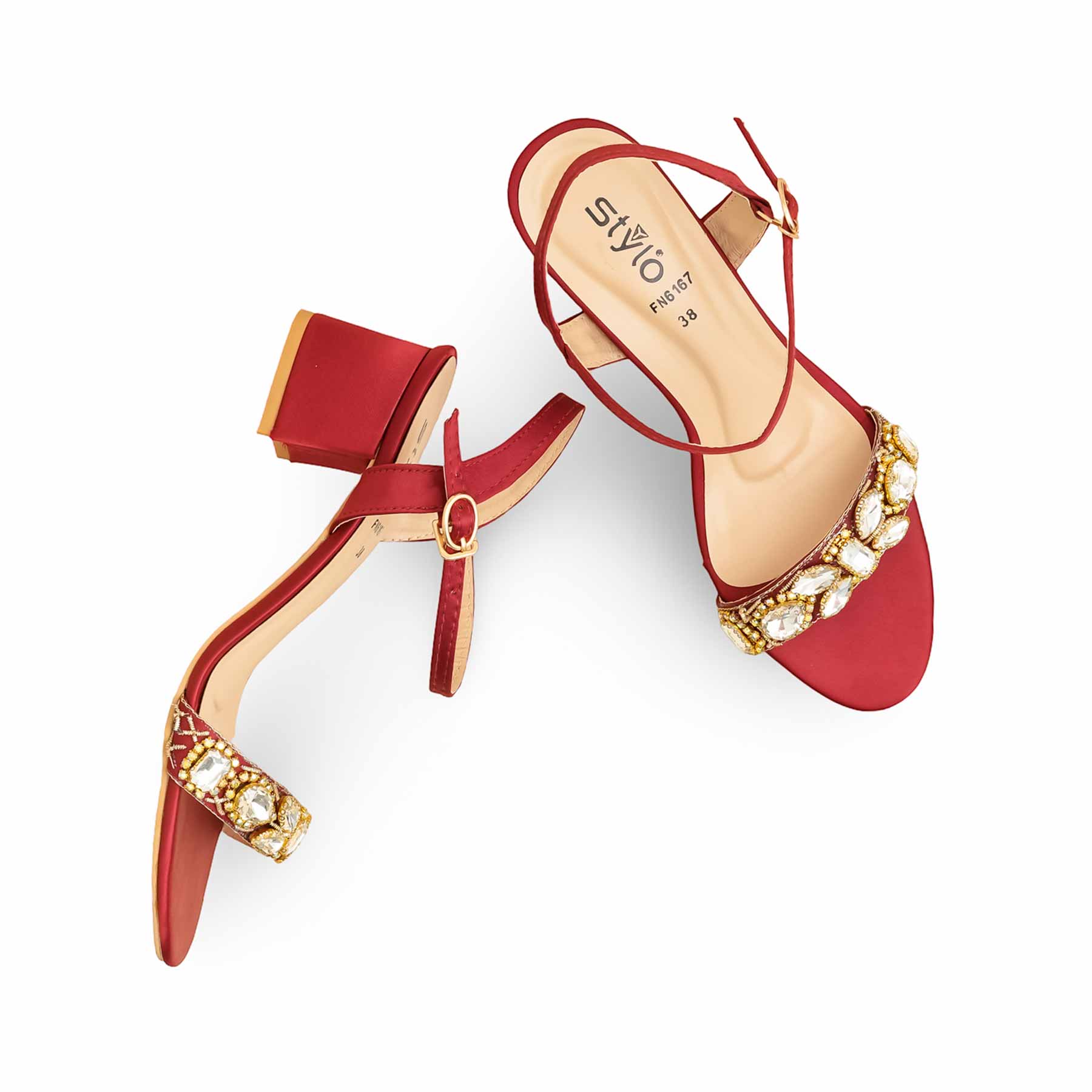 Maroon Fancy Sandal FN6167 - Image 5