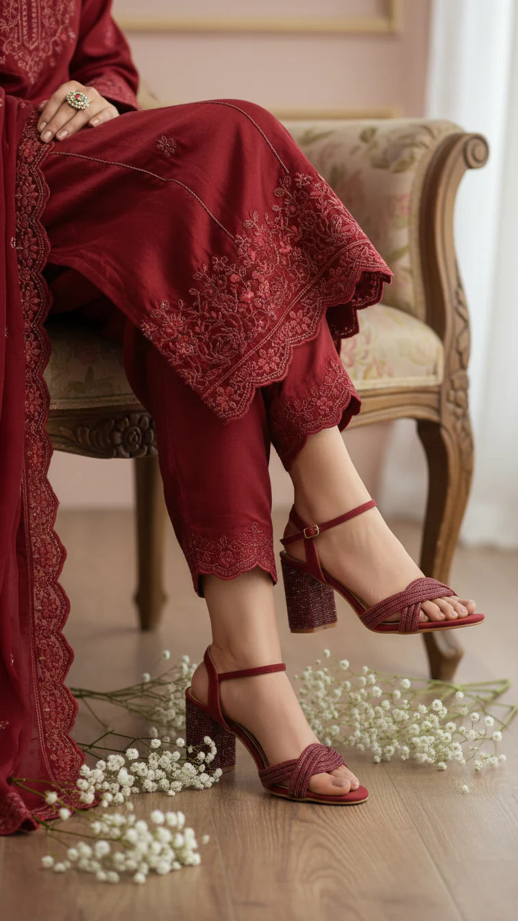 Maroon Fancy Sandal FN6173