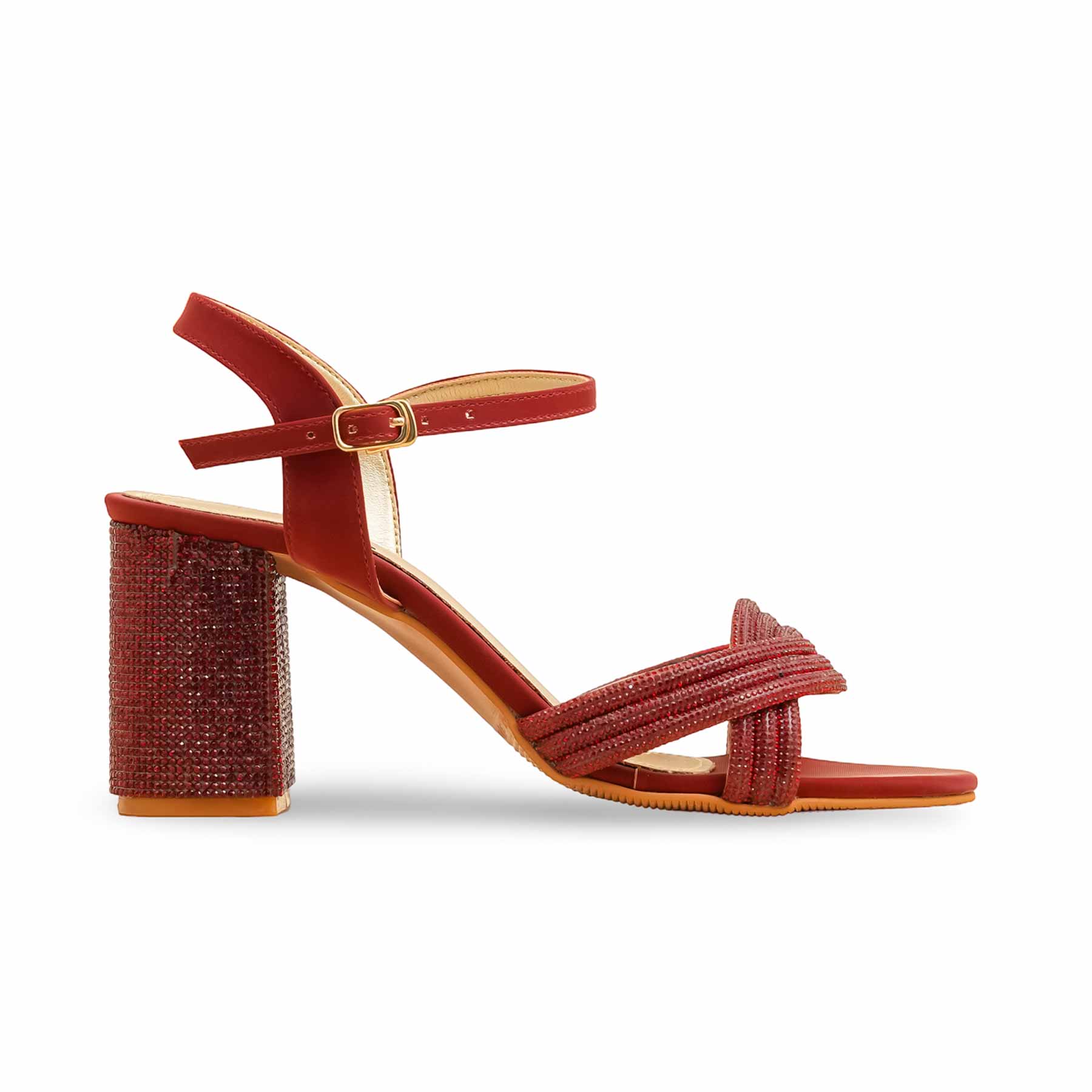 Maroon Fancy Sandal FN6173 - Image 2