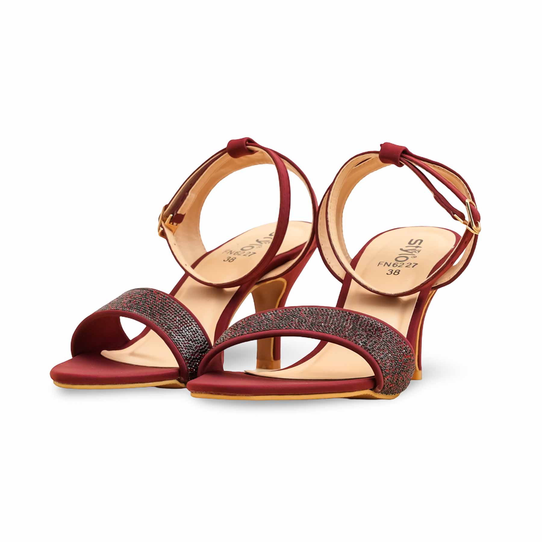 Maroon Fancy Sandal FN6227 - Image 3