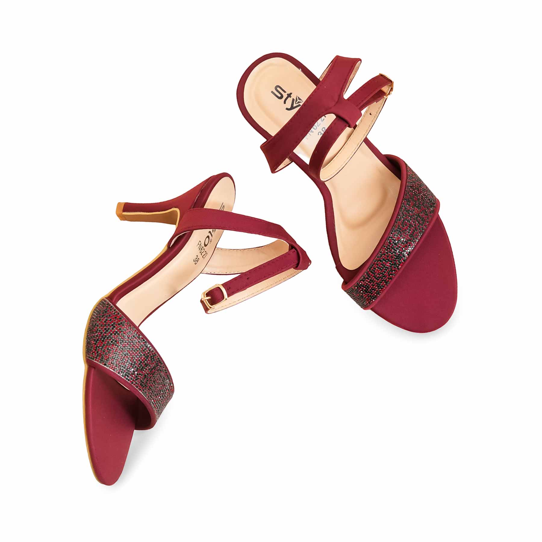 Maroon Fancy Sandal FN6227 - Image 5