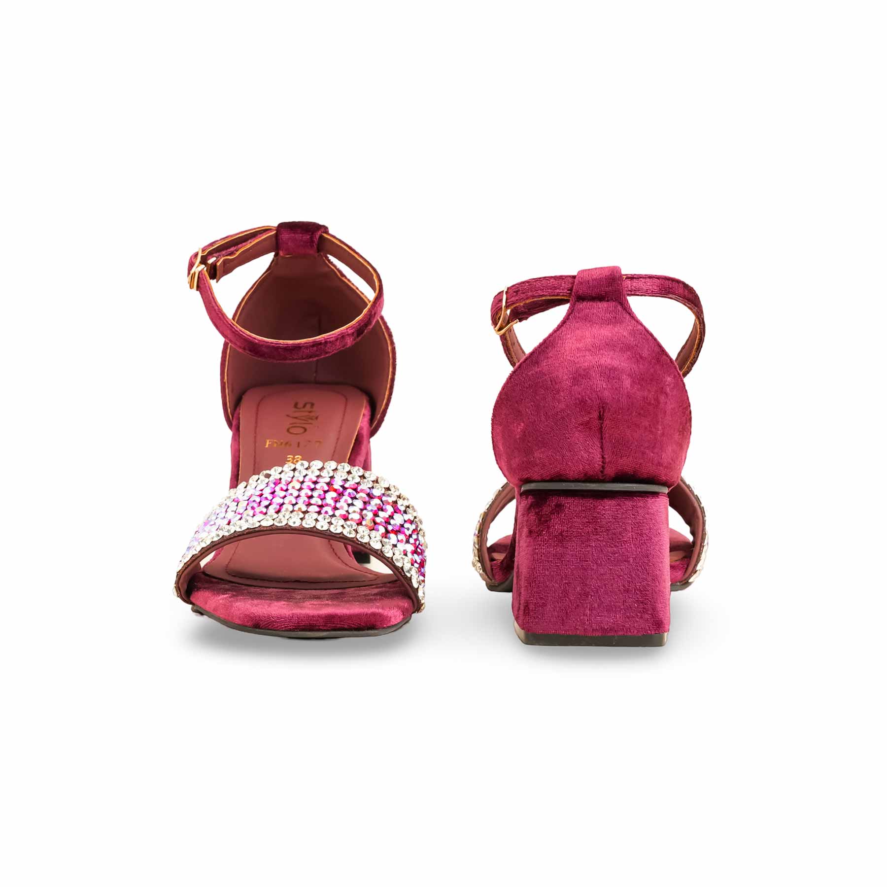 Maroon Fancy Sandal For Ladies FN6127 - Image 4
