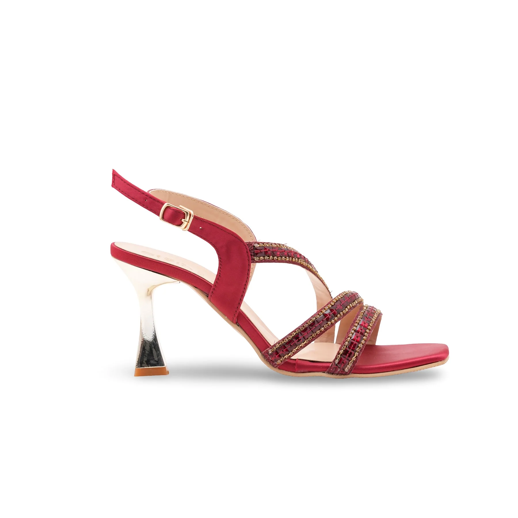 Maroon Fancy Sandal For Ladies FN6208 - Image 2