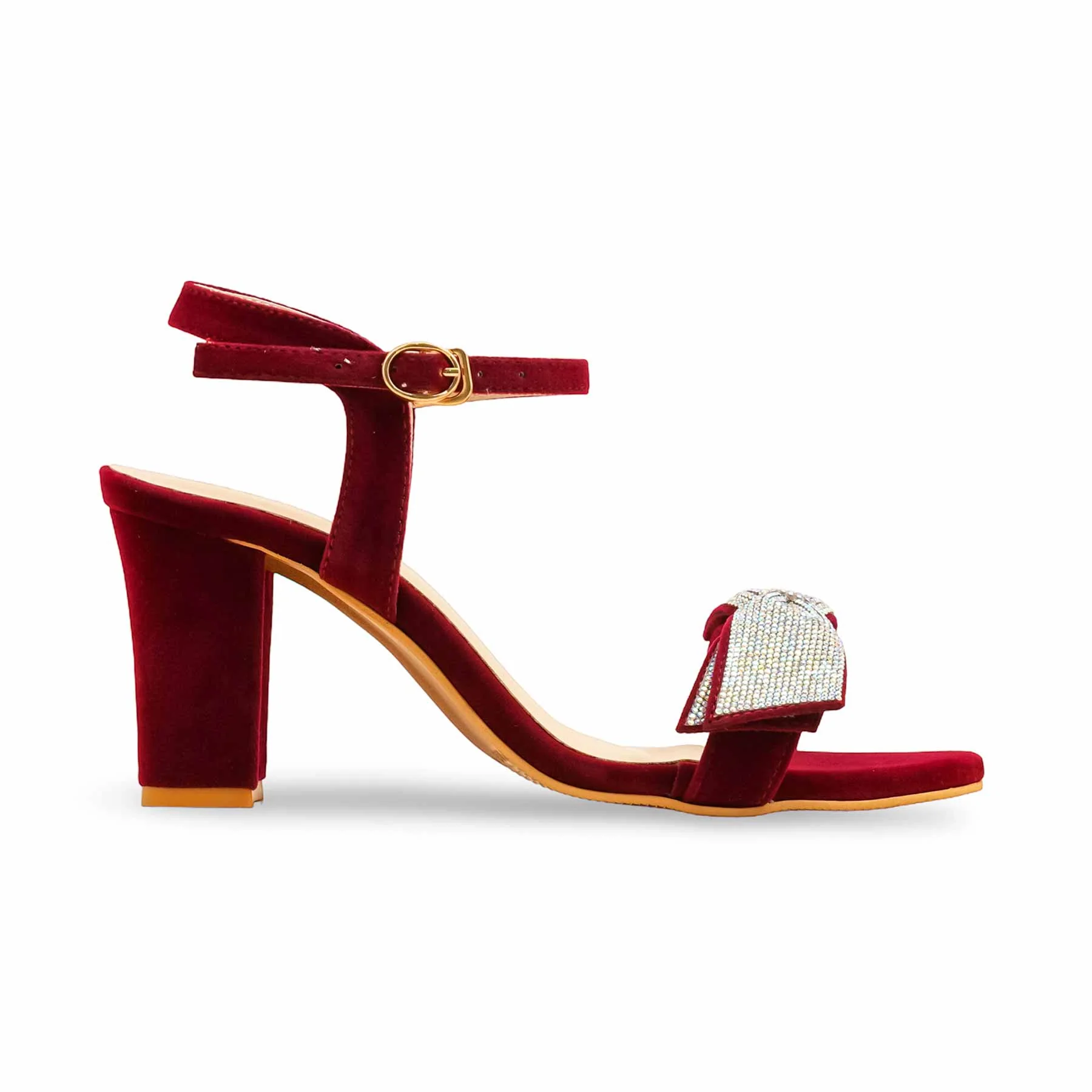 Maroon Fancy Sandal For Women FN6186 - Image 2