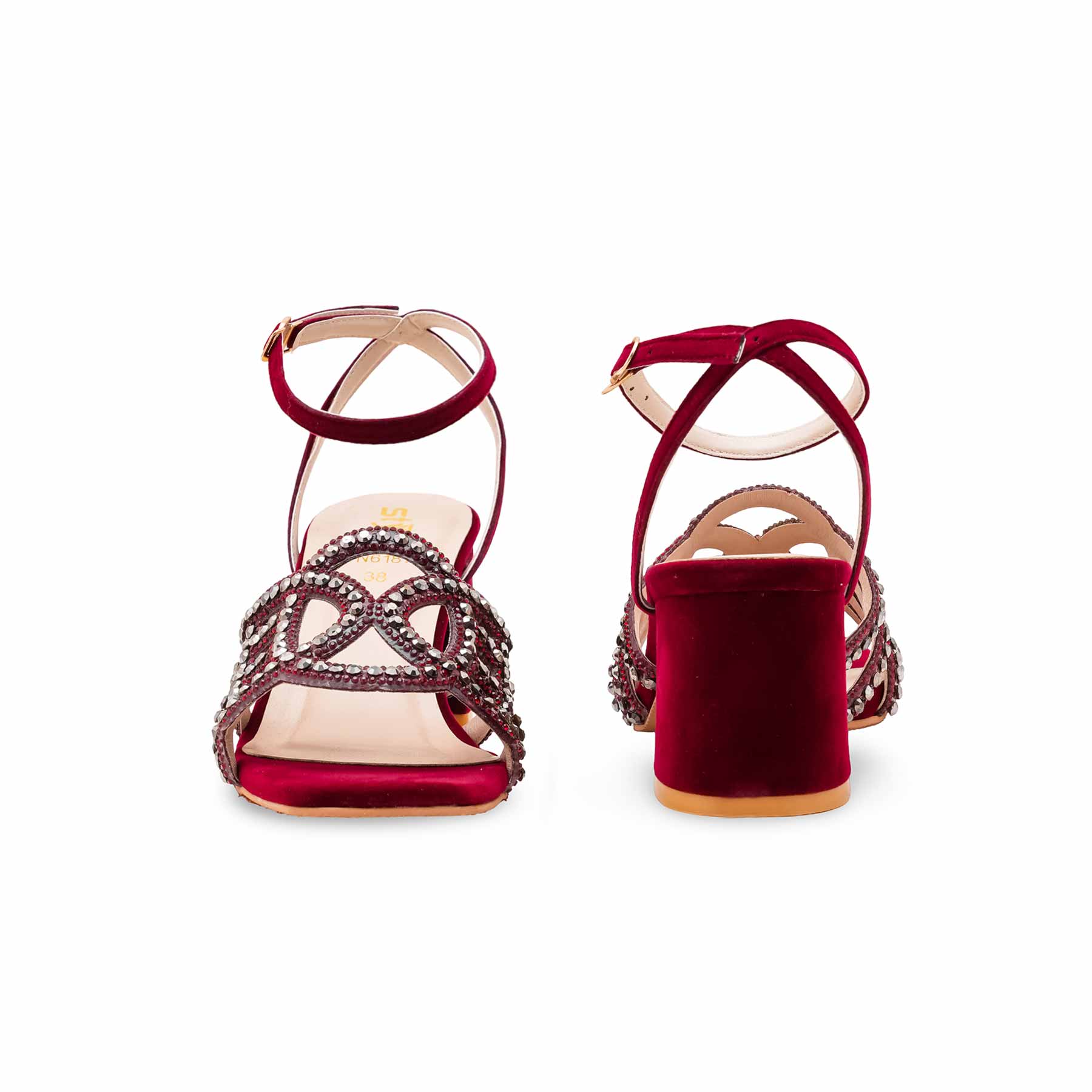 Maroon Fancy Sandal For Women FN6187 - Image 4