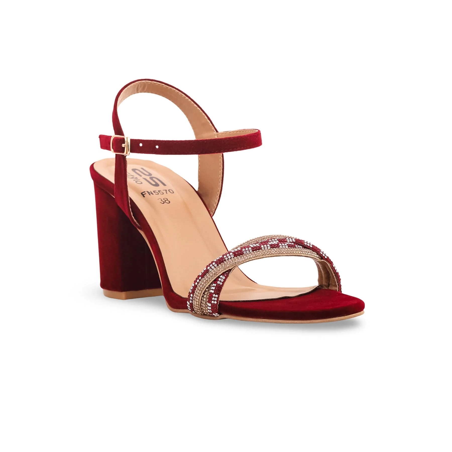 Maroon Fancy Sandal FN5570 - Image 3