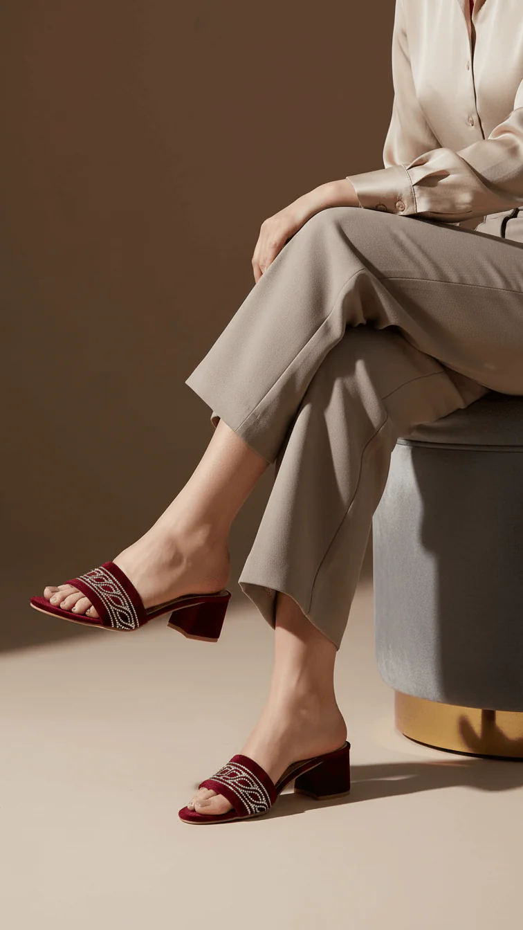 Maroon Fancy Slipper FN7829