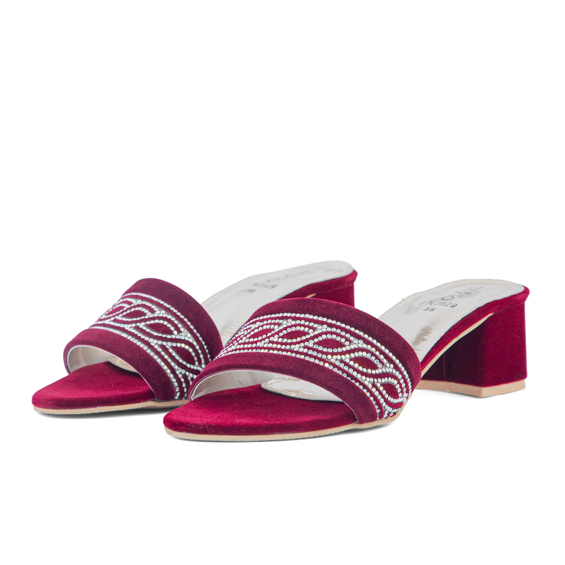 Maroon Fancy Slipper FN7829 - Image 3