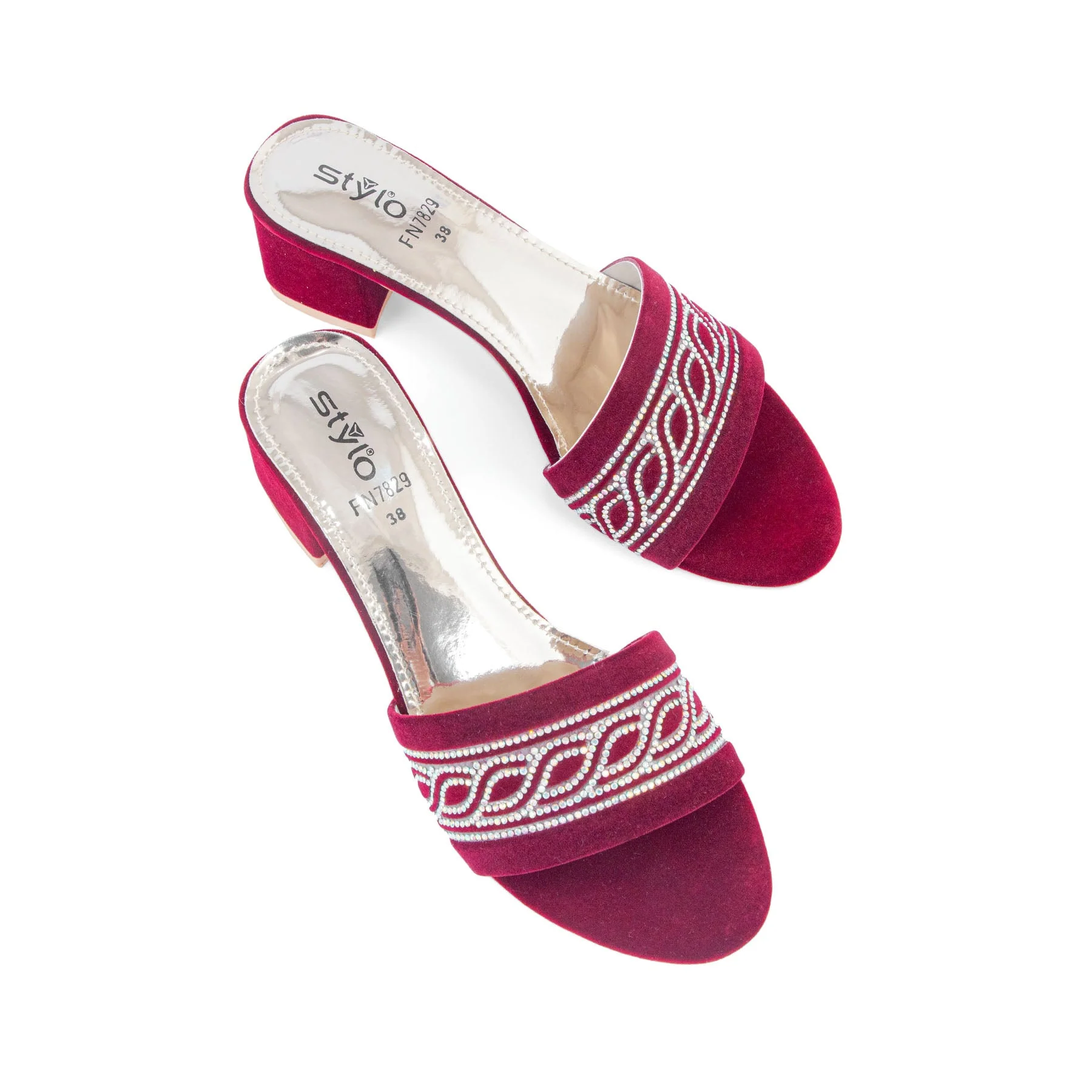Maroon Fancy Slipper FN7829 - Image 5